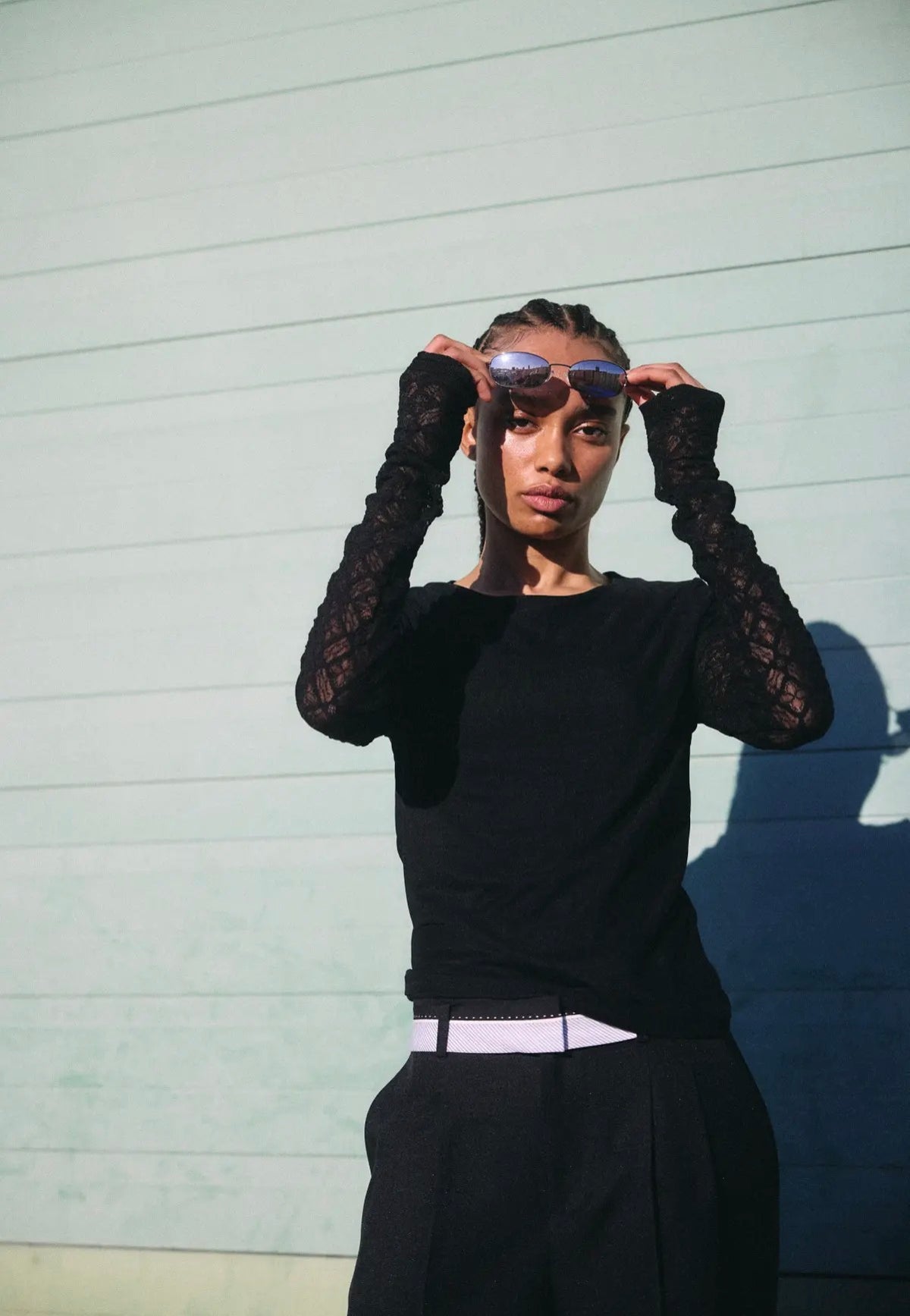 Noisy May Mercy Double Layer Black Lace Top