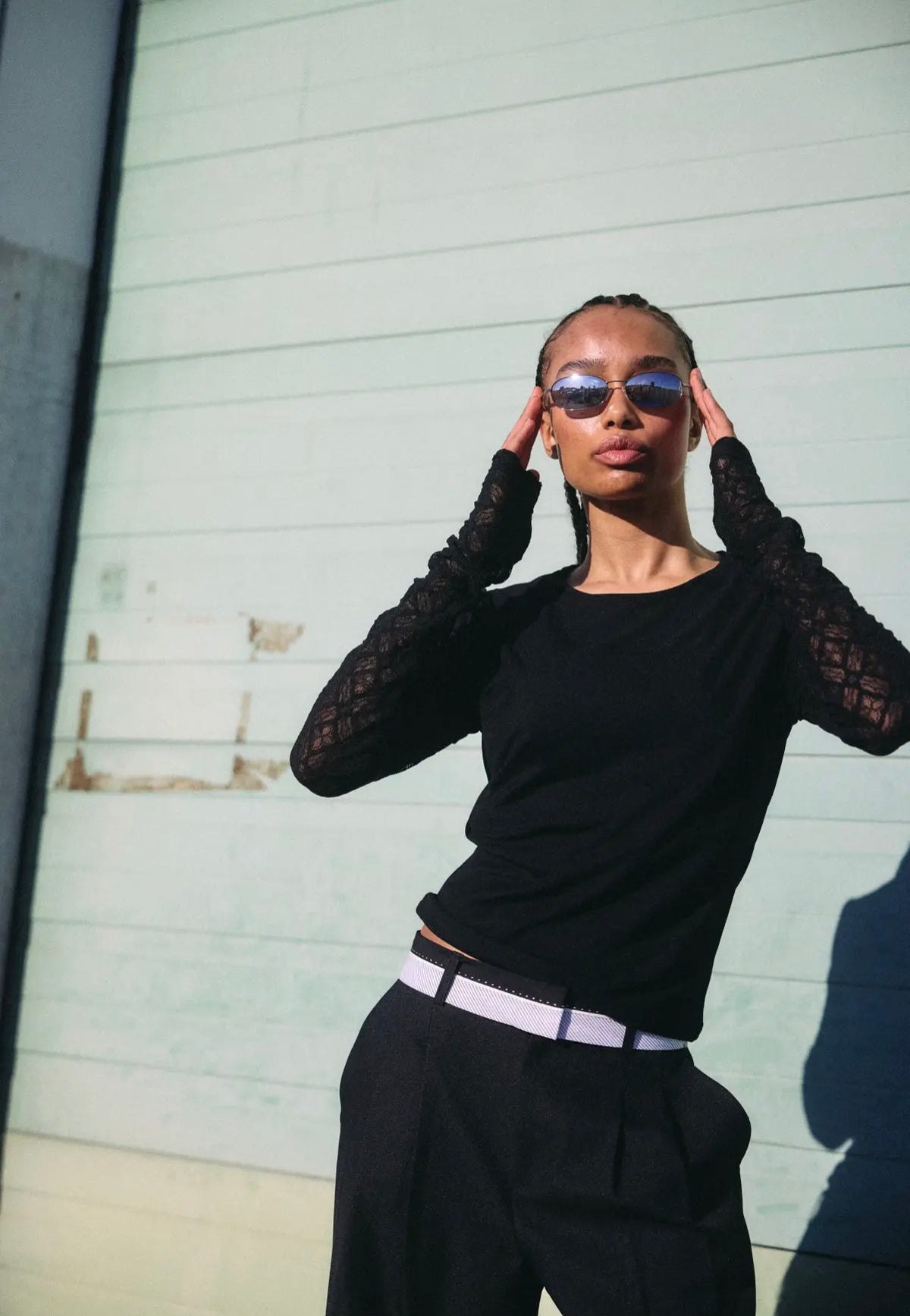Noisy May Mercy Double Layer Black Lace Top