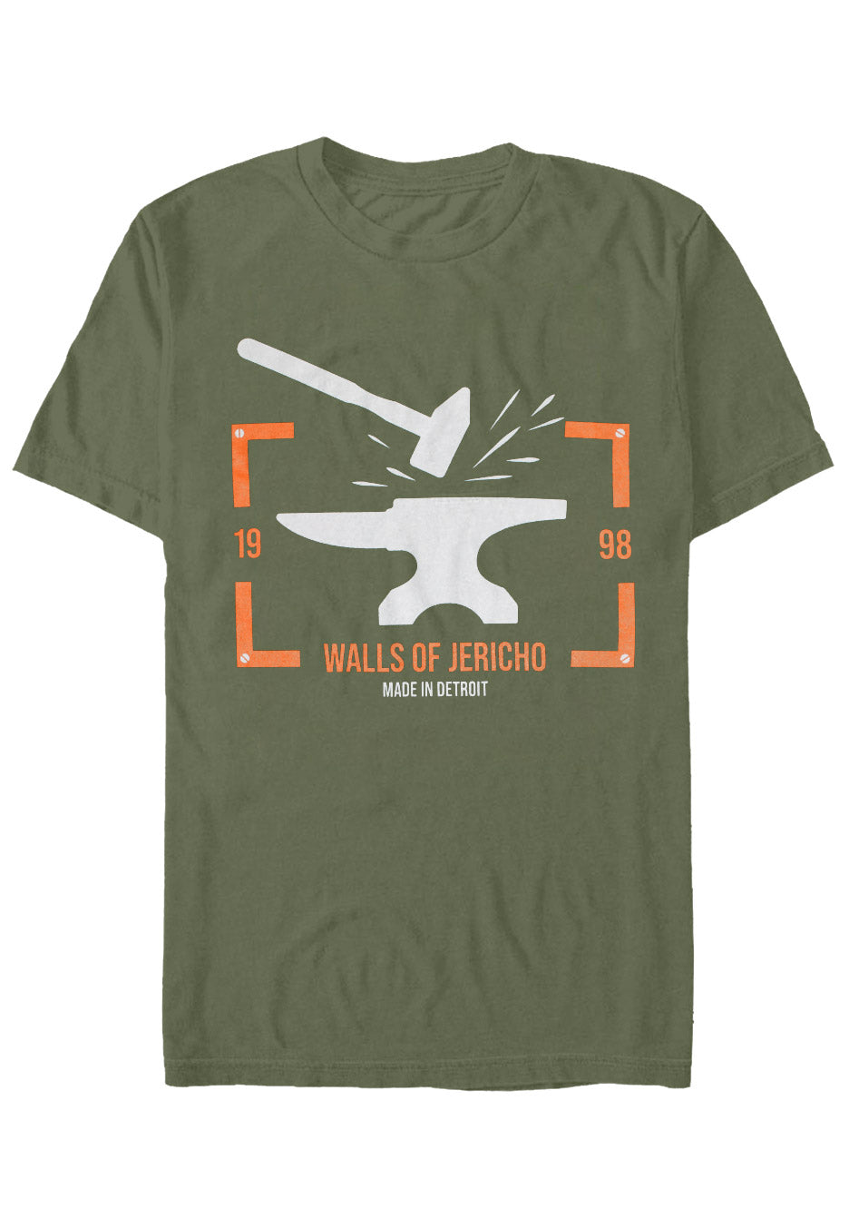 Walls Of Jericho - Hammer And Anvil Military Green - T-Shirt | Neutral-Image