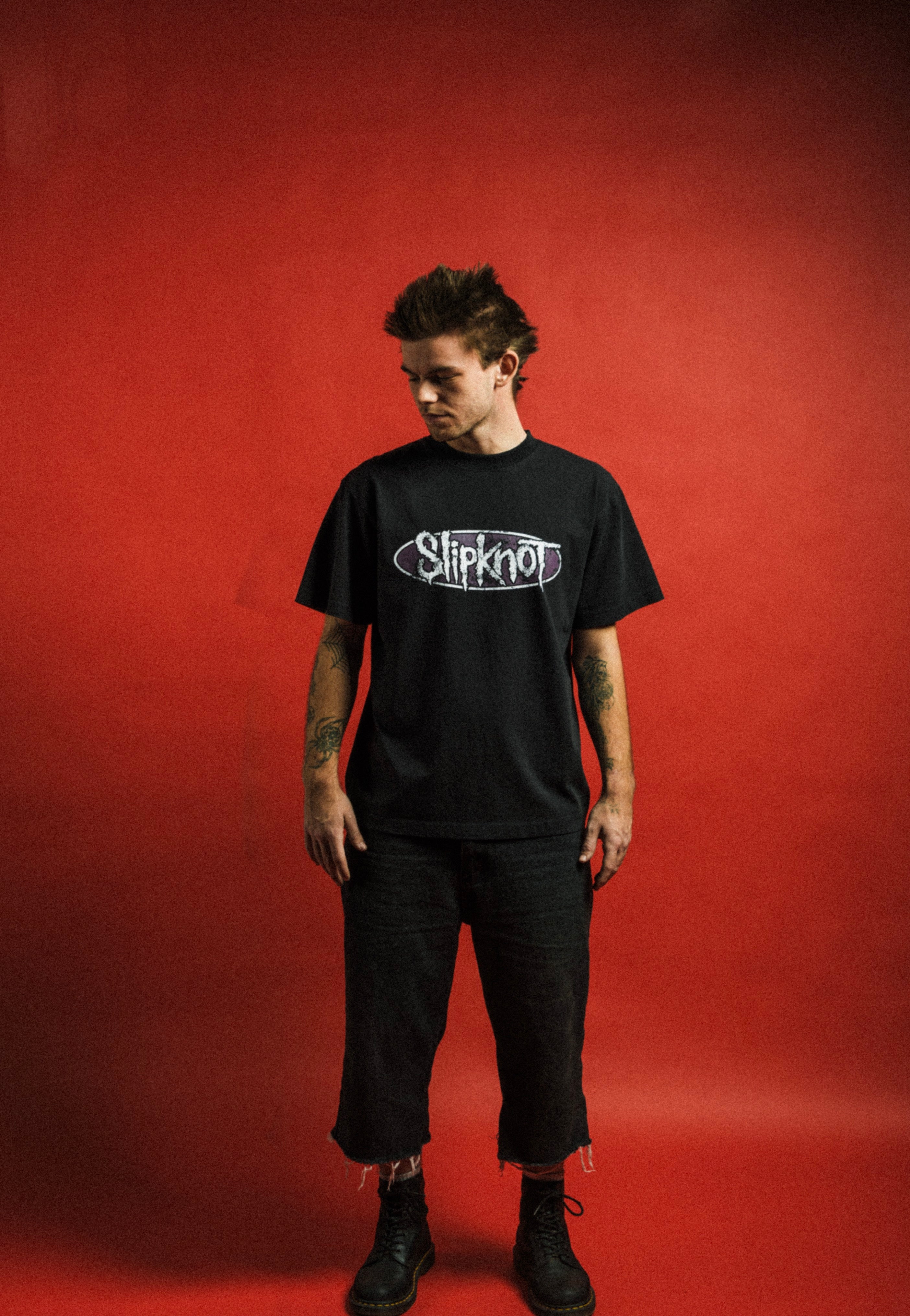 Welcome x Slipknot - Annihilation Boxy Garment-Dyed Black - T