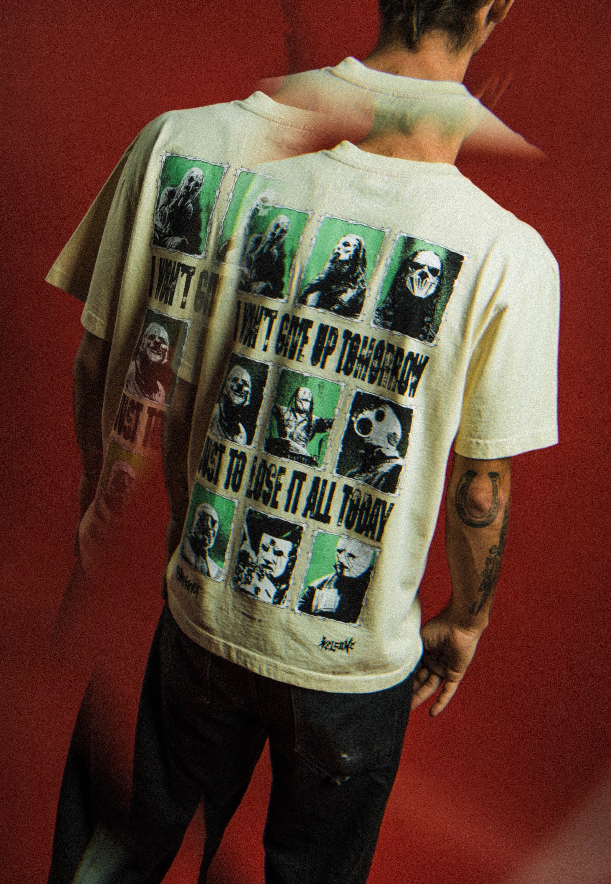 Welcome x Slipknot - Tomorrow Boxy Garment-Dyed Bone - T-Shirt