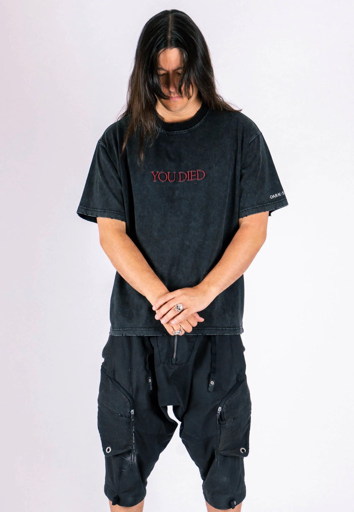 Welcome x Dark Souls You Died Distressed Vintage Black T-Shirt