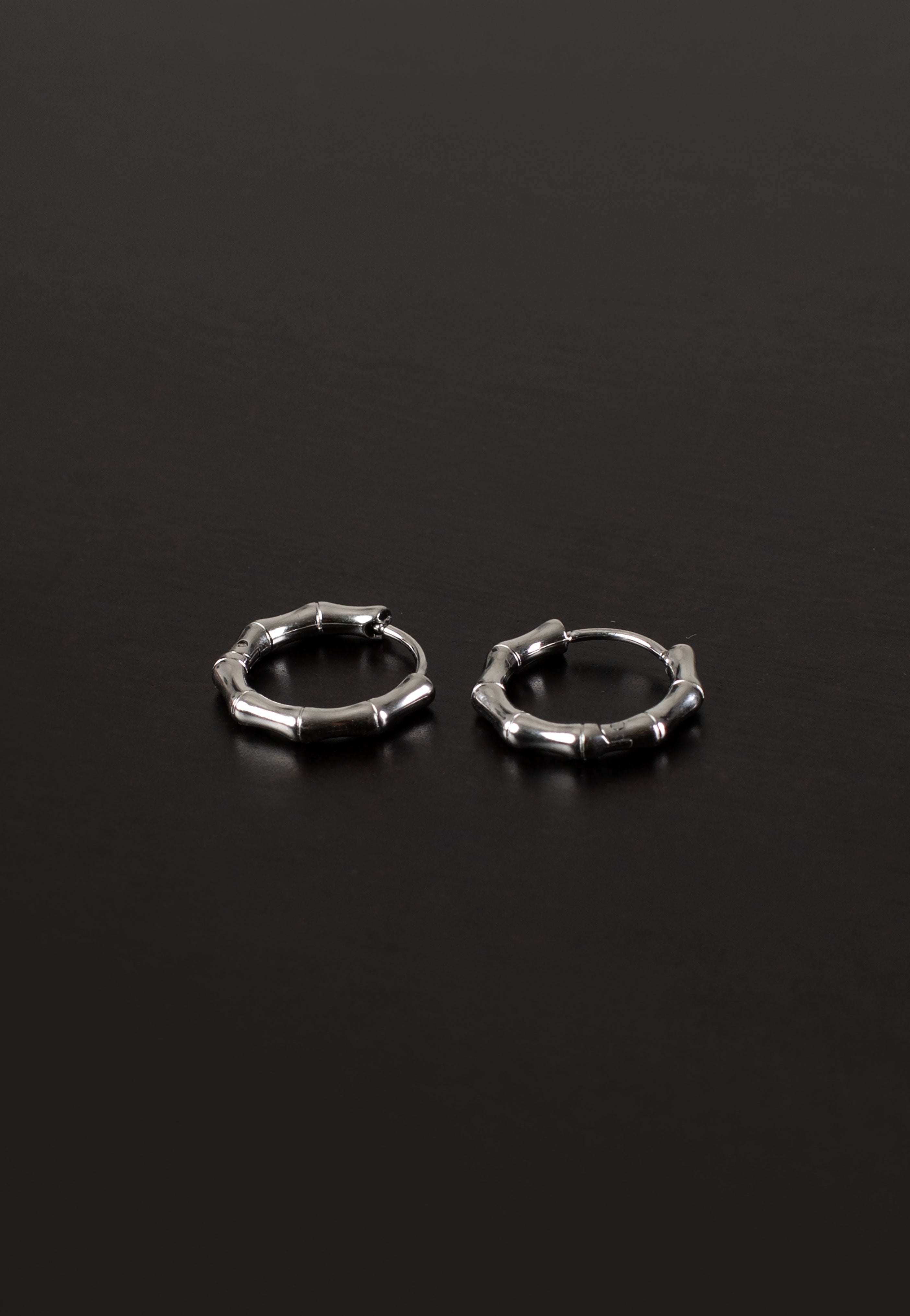 Wildcat - Little Basic Bamboo Hoops Pairs 10 mm Silver - Earrings | Neutral-Image