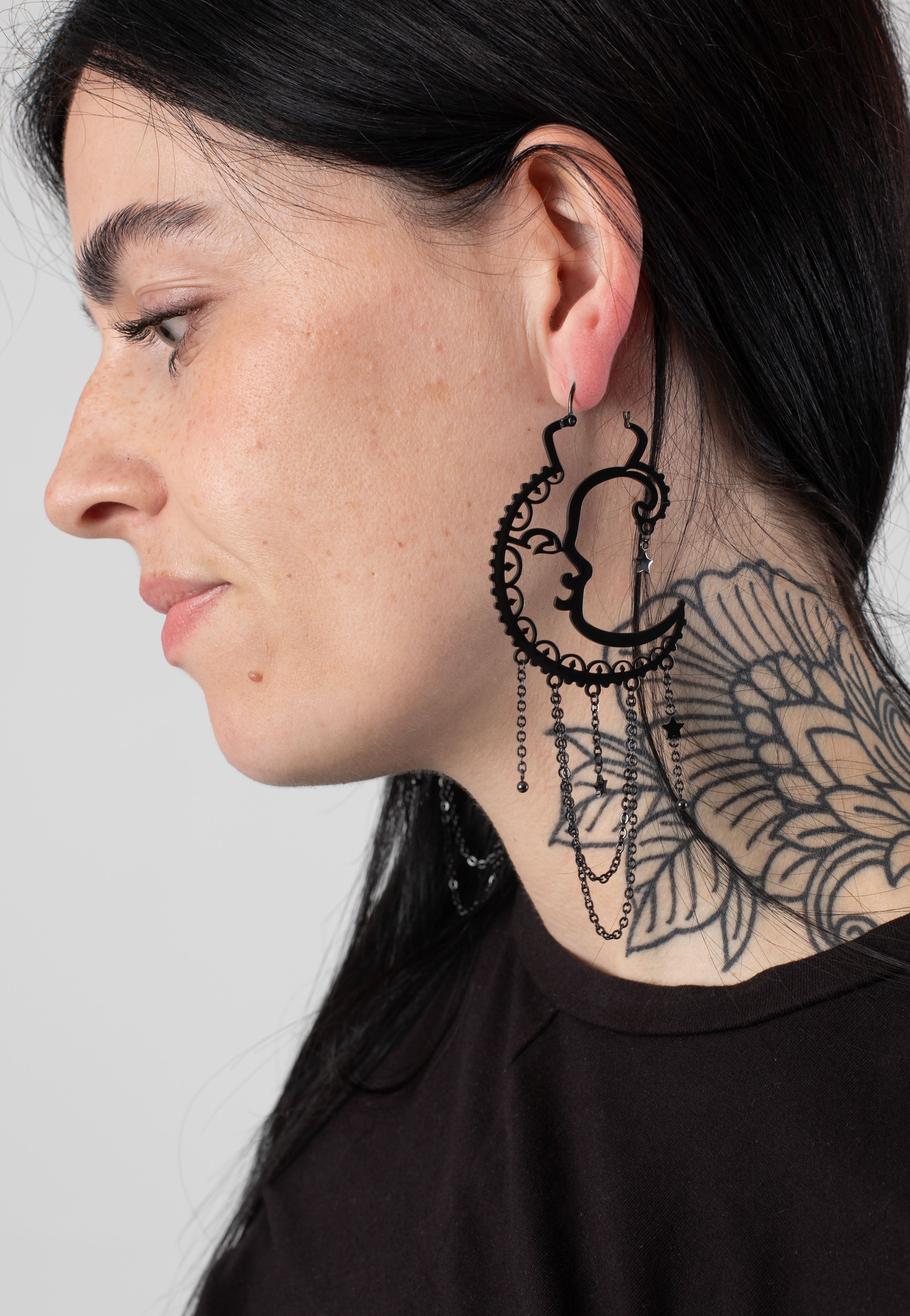 Wildcat - Oldschool Sun Moon Black - Earrings | Neutral-Image