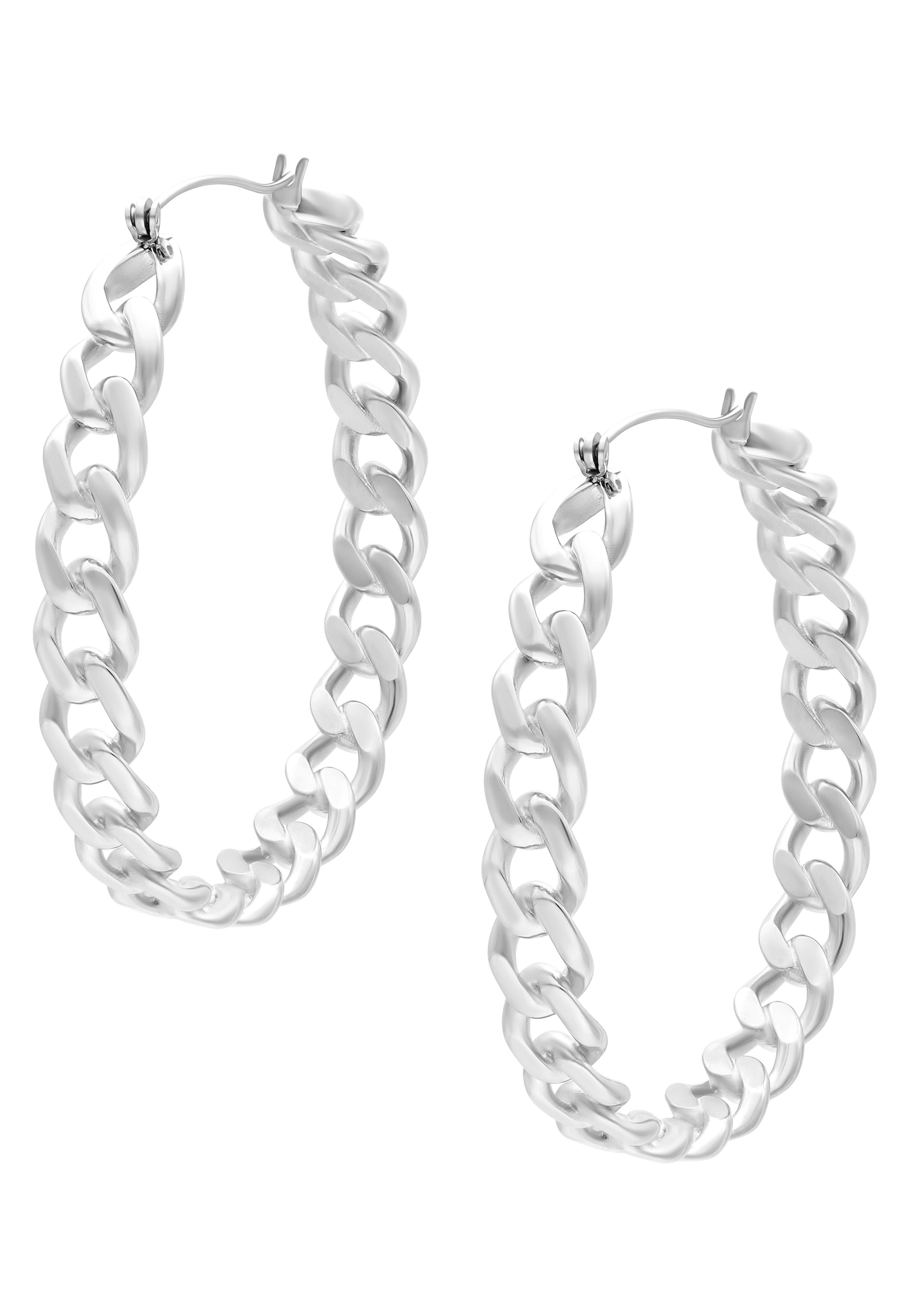 Wildcat - Curbchain Hoops Silver - Earrings | Neutral-Image