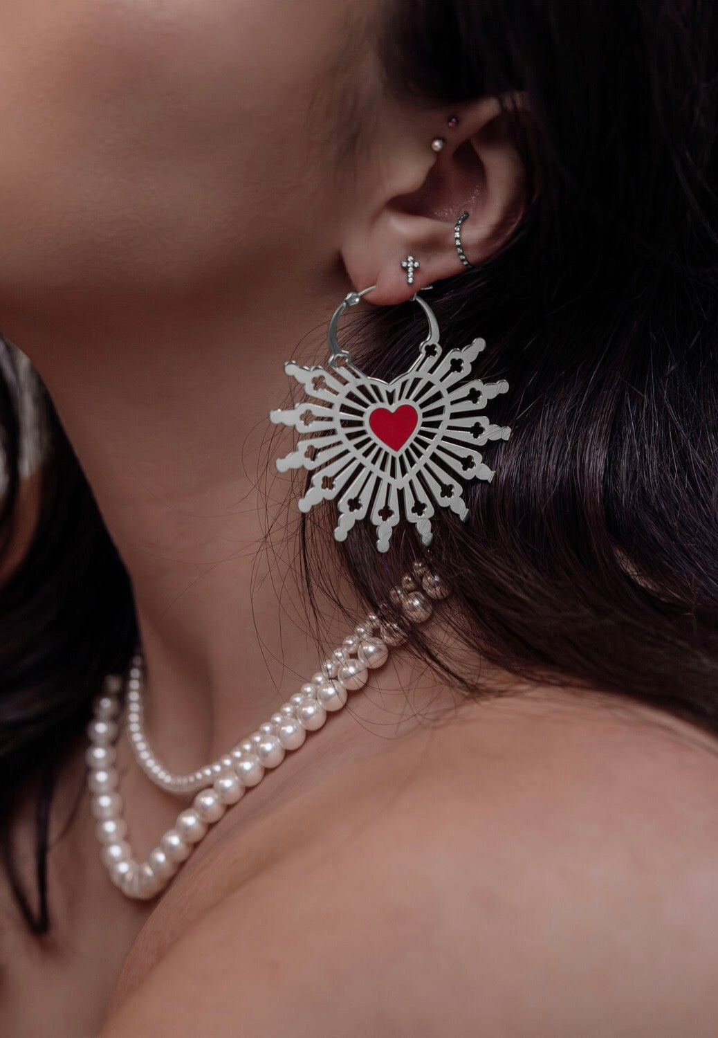 Wildcat - Sacred Heart Silver - Earrings | Neutral-Image