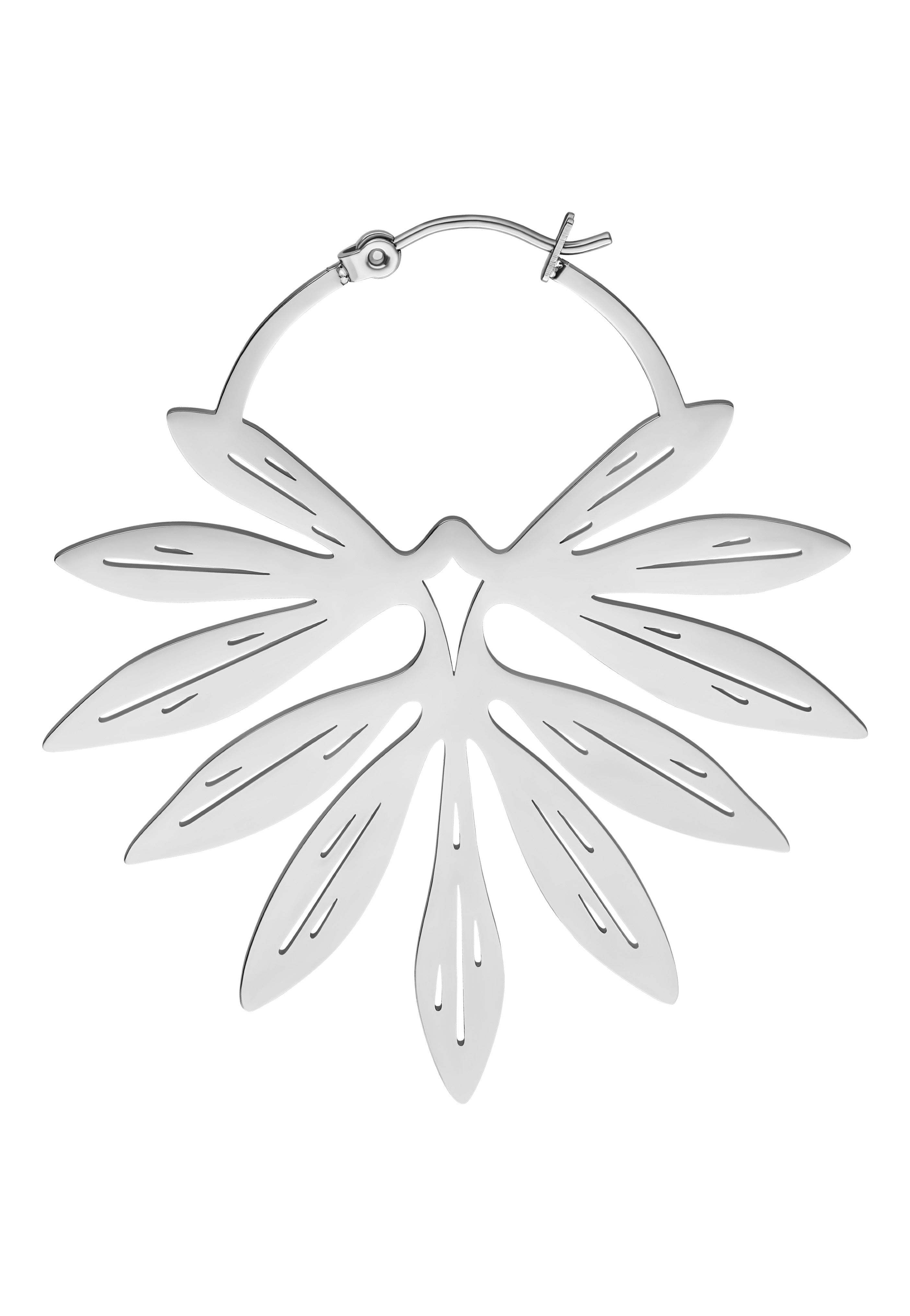 Wildcat - Bamboo Hoops Pair Silver - Earrings | Neutral-Image