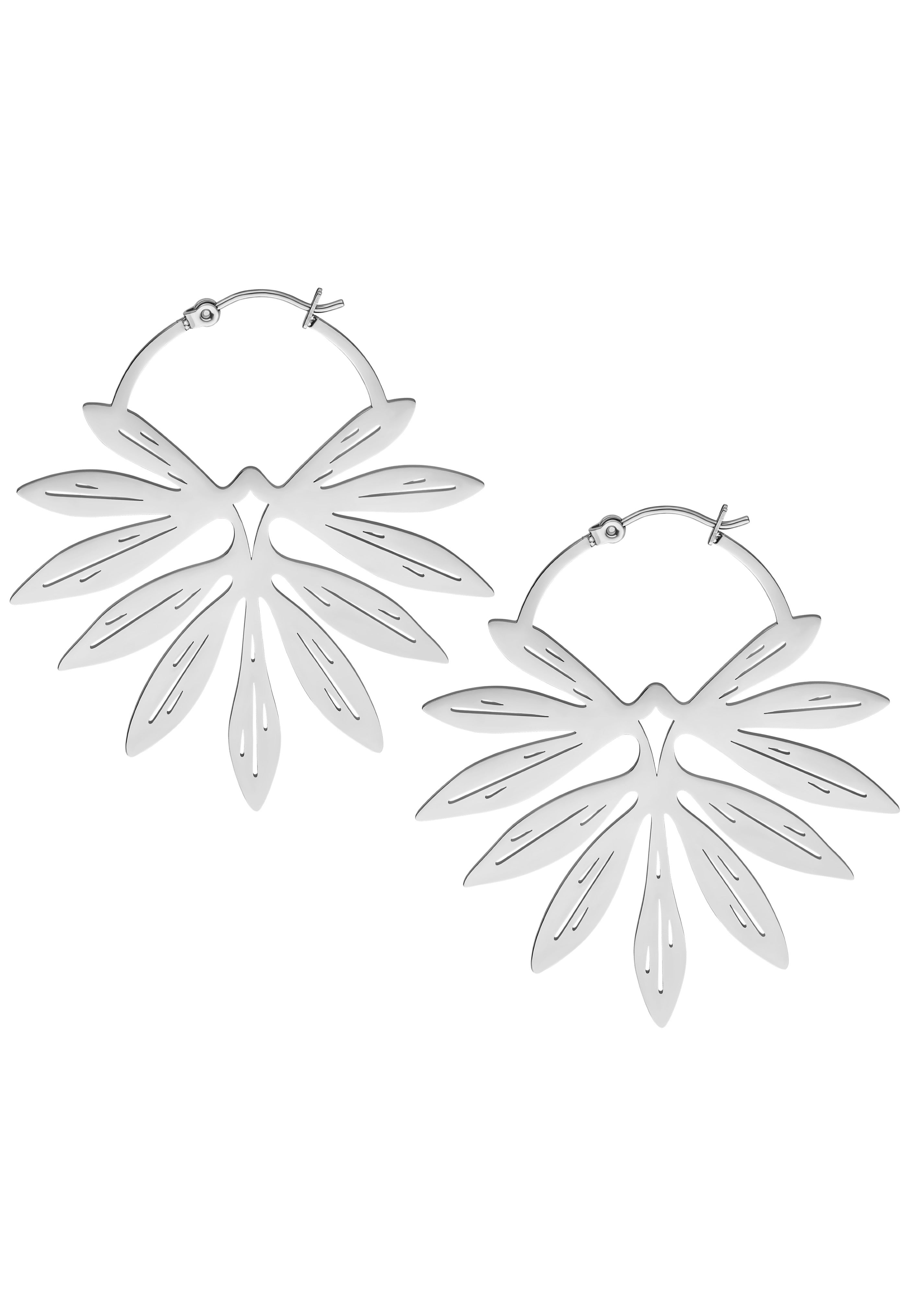 Wildcat - Bamboo Hoops Pair Silver - Earrings | Neutral-Image