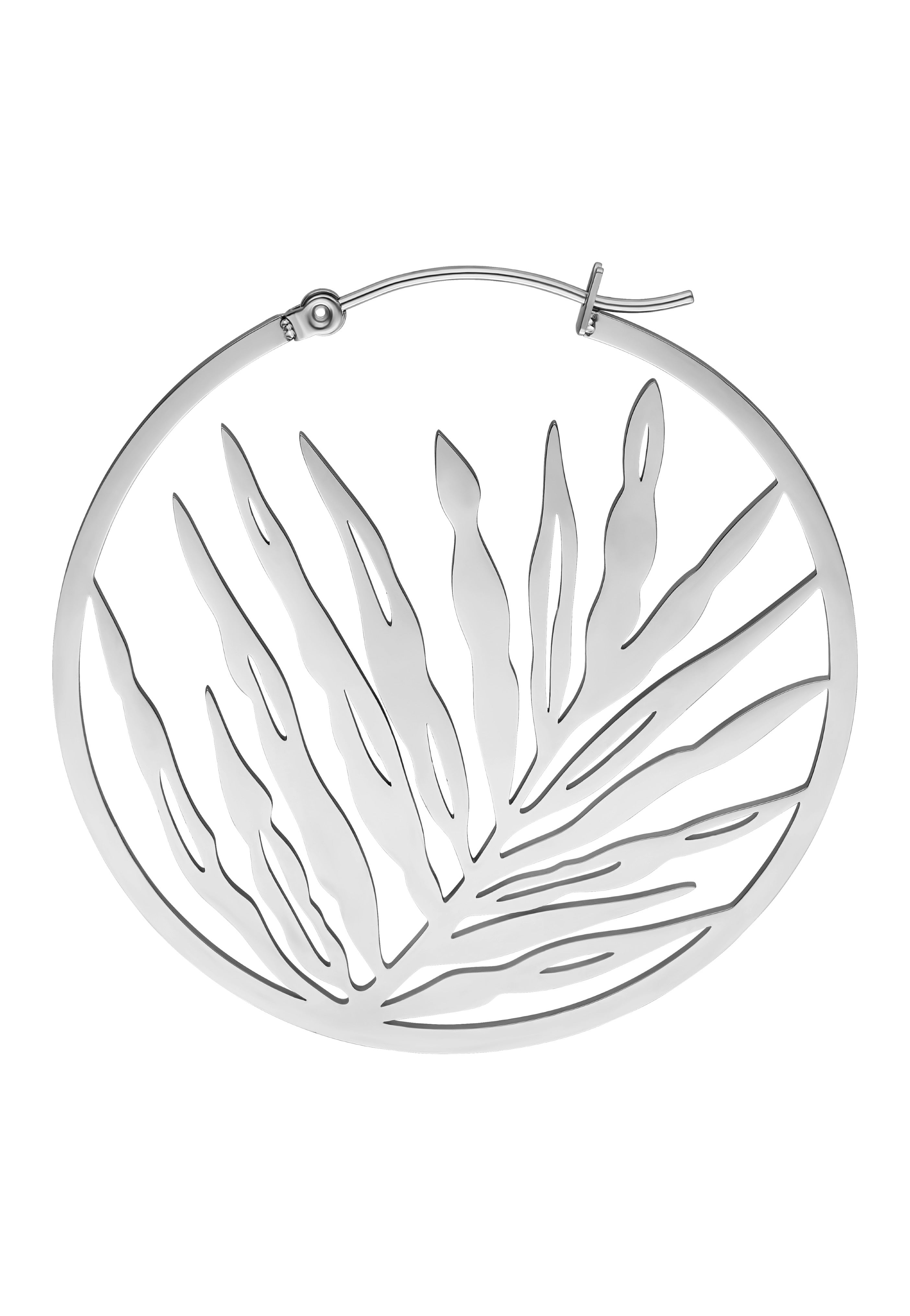 Wildcat - Noble Leaf Hoops Pair Silver - Earrings | Neutral-Image