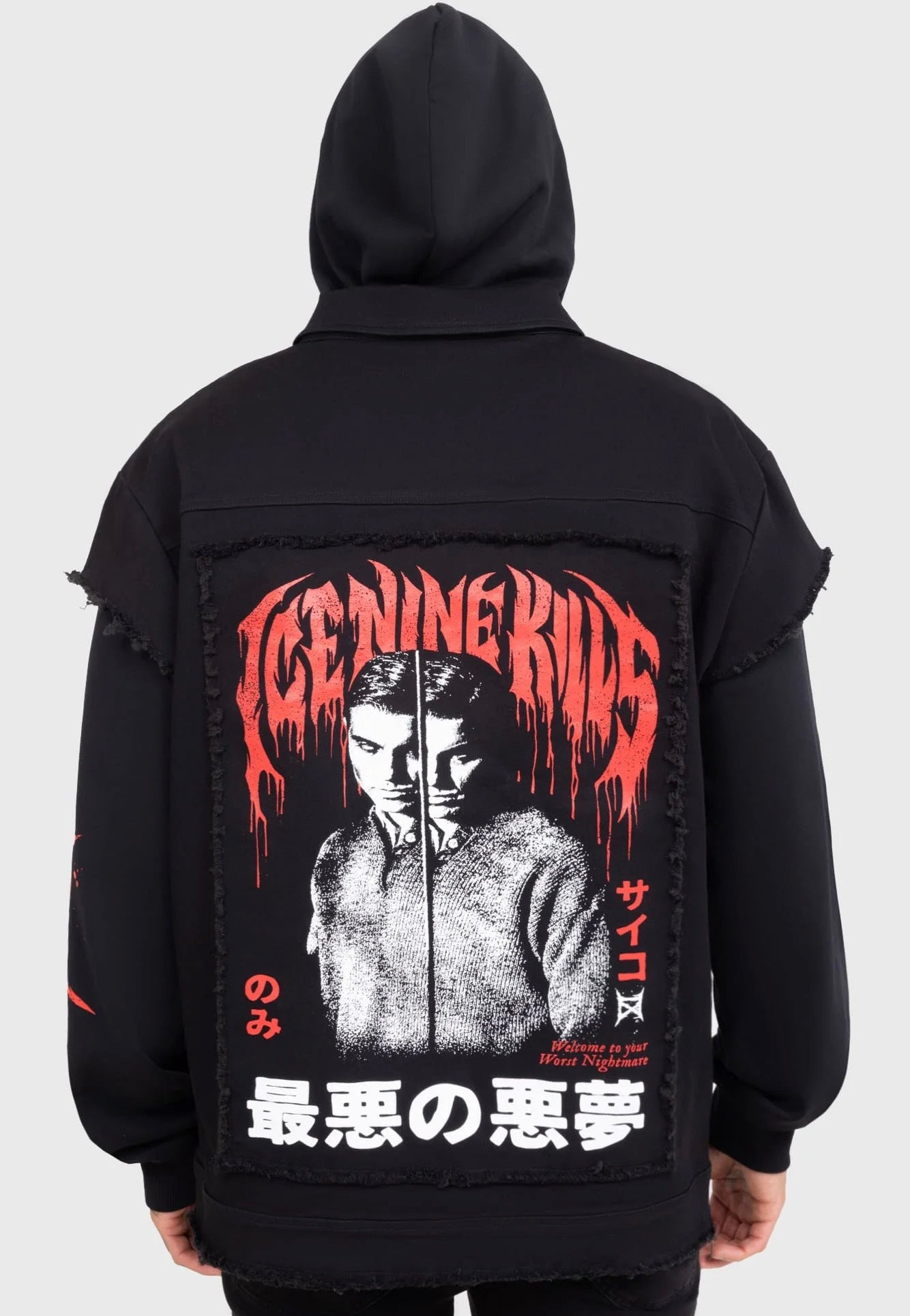 Killstar x Ice Nine Kills - Your Worst Nightmare Hooded Black - Jeans Jacket | Men-Image