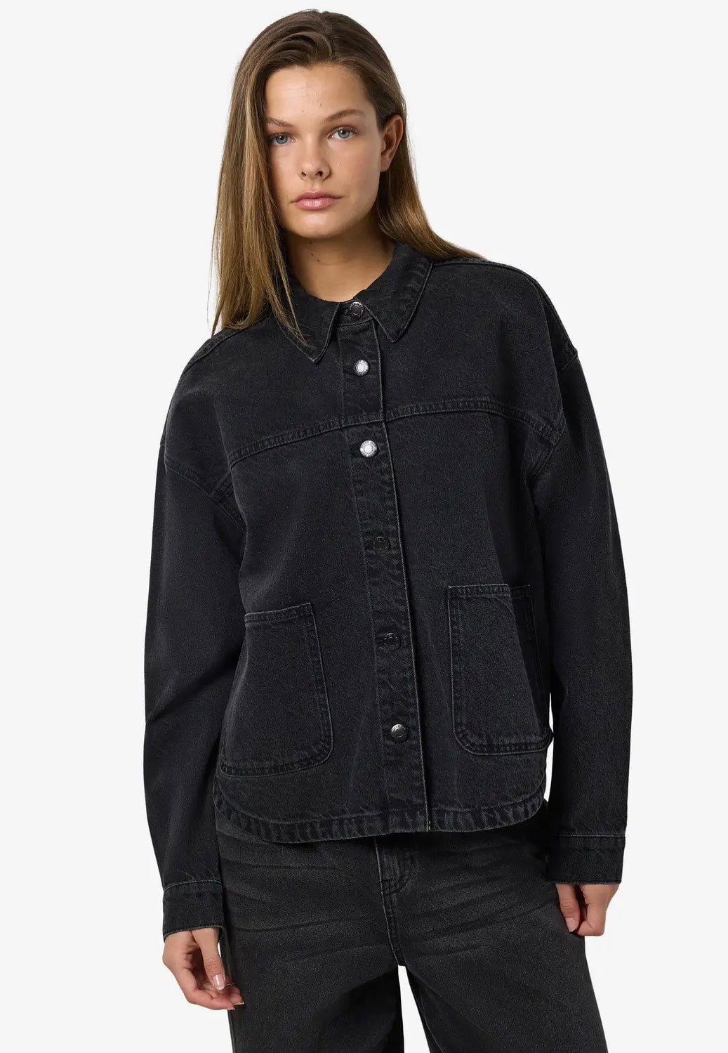 Noisy May - Kettie L/S Black Denim - Jeans Jacket | Women-Image