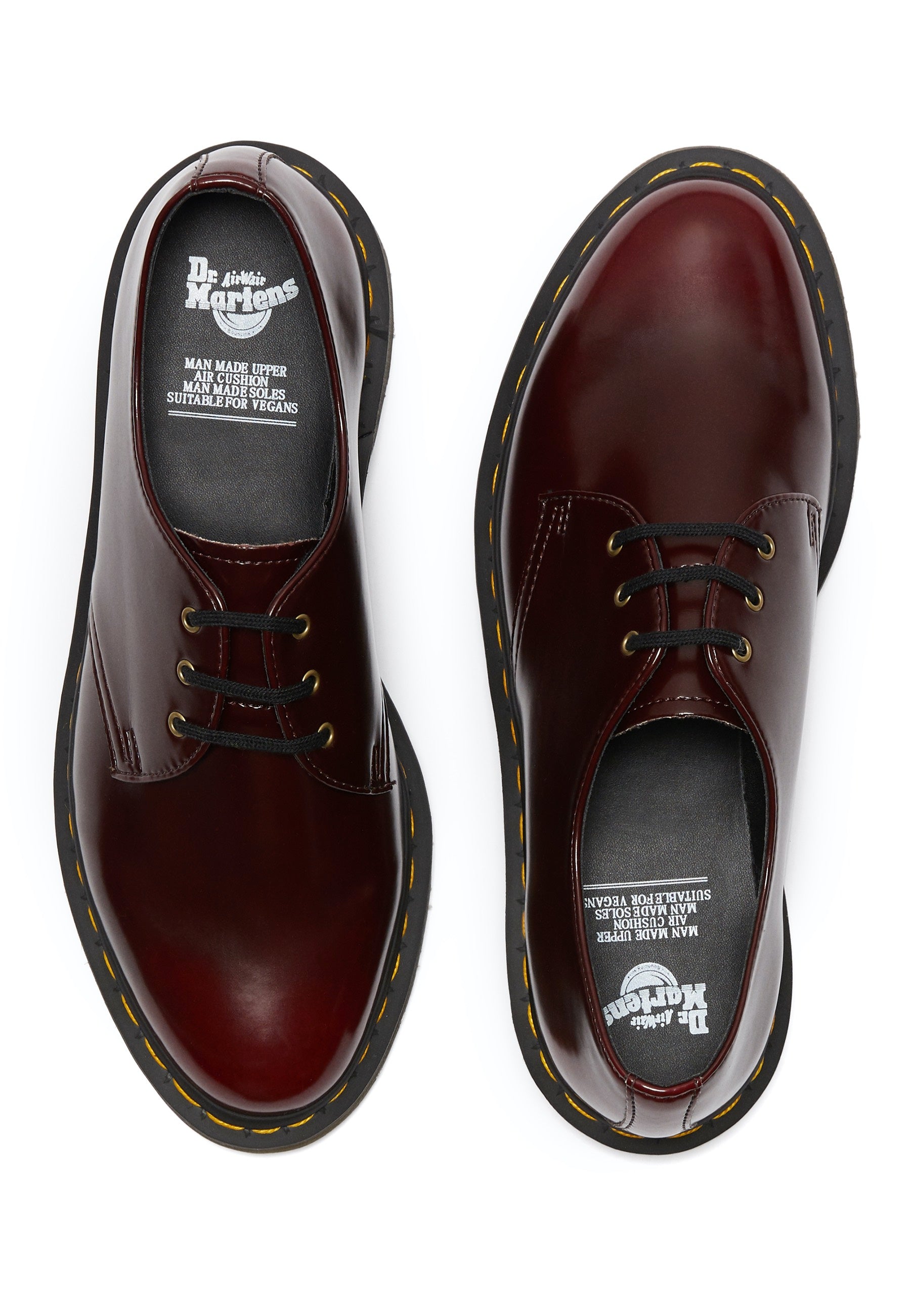 Dr. Martens - Vegan 1461 Cherry Red Oxford Rub Off - Shoes