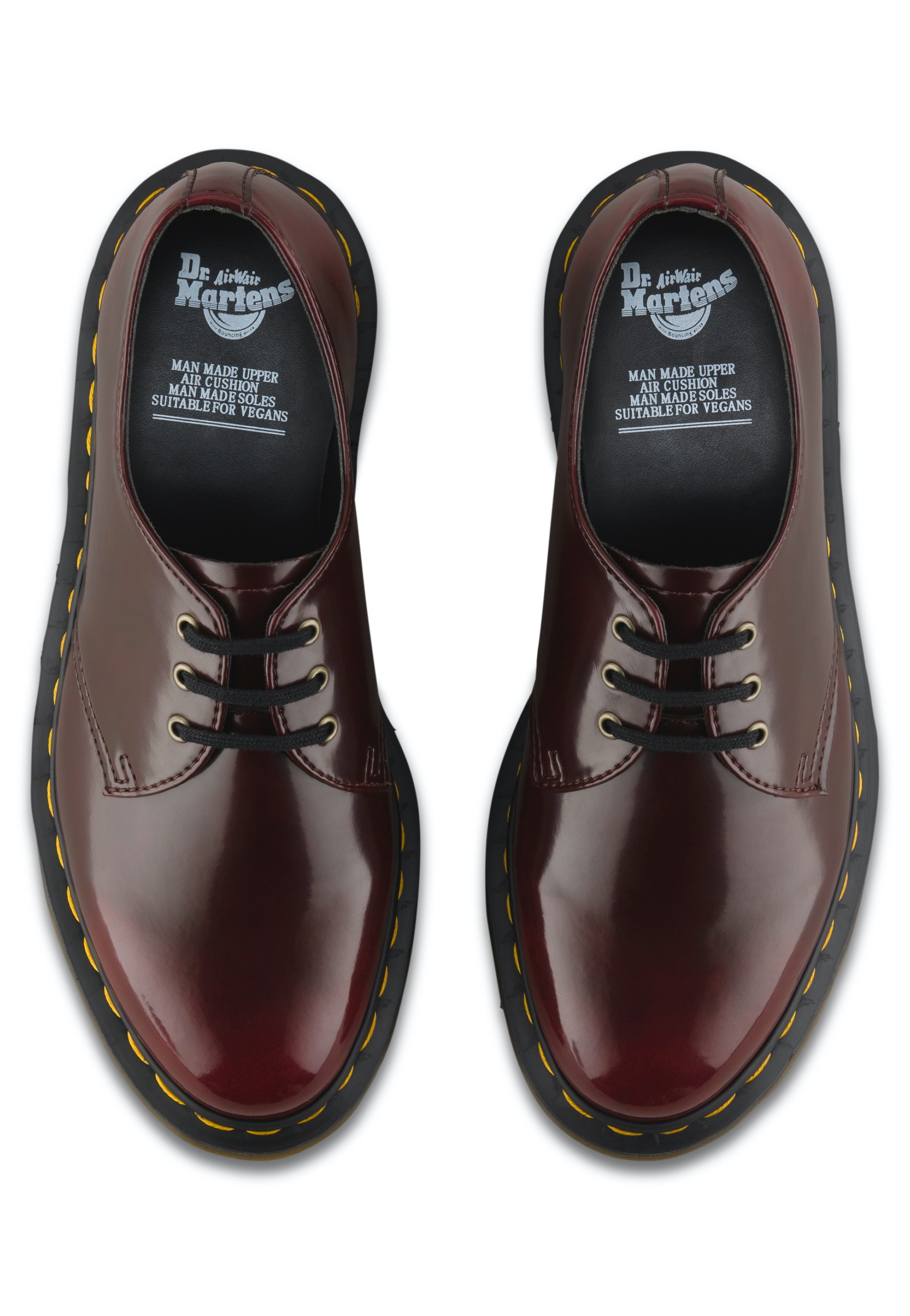 Dr. Martens - Vegan 1461 Cherry Red Oxford Rub Off - Shoes