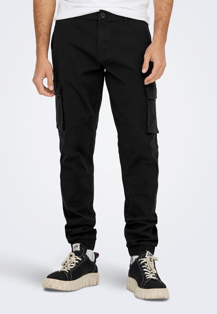 Only & Sons - Cam Stage Cargo Cuff Black - Pants