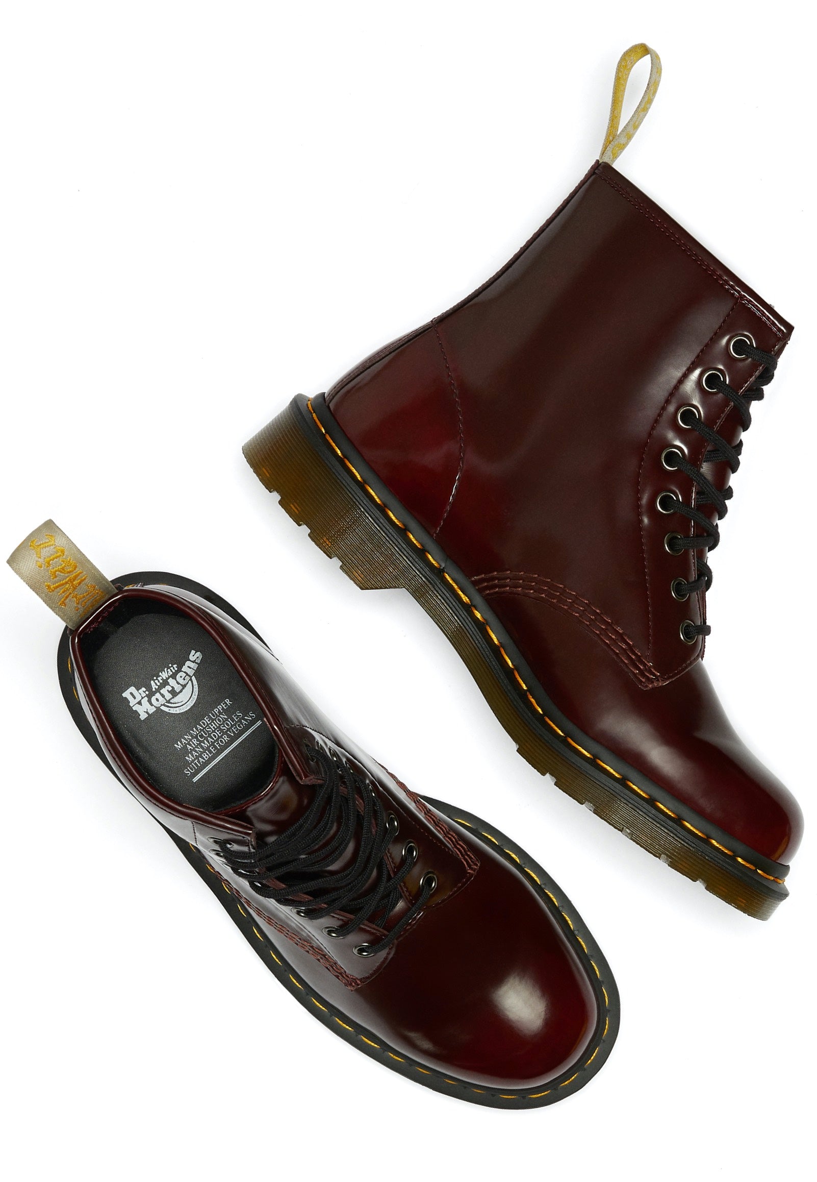Dr. Martens - Vegan 1460 Cherry Red Oxford Rub Off Red - Shoes