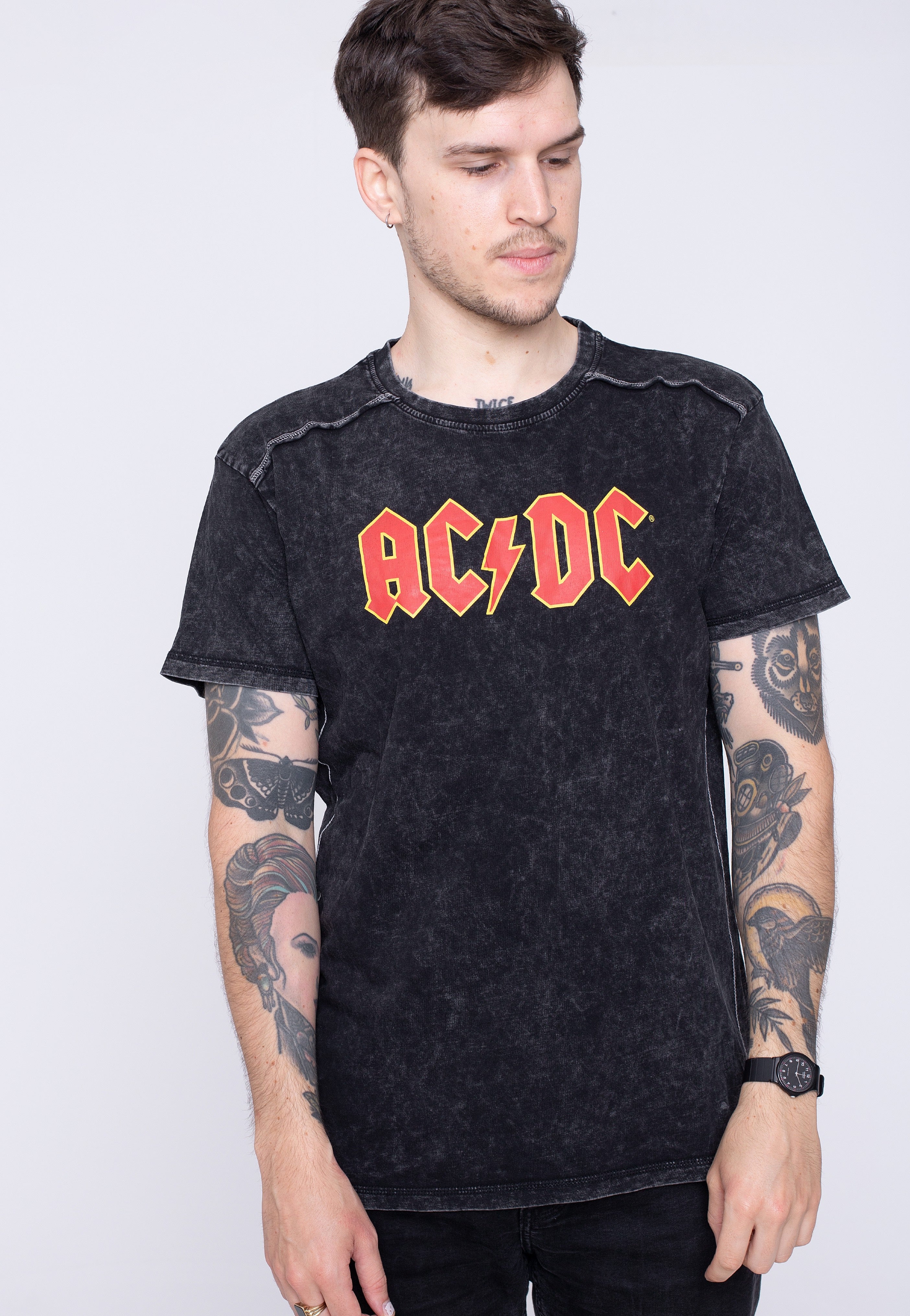 AC/DC - Logo Snow Wash - T-Shirt