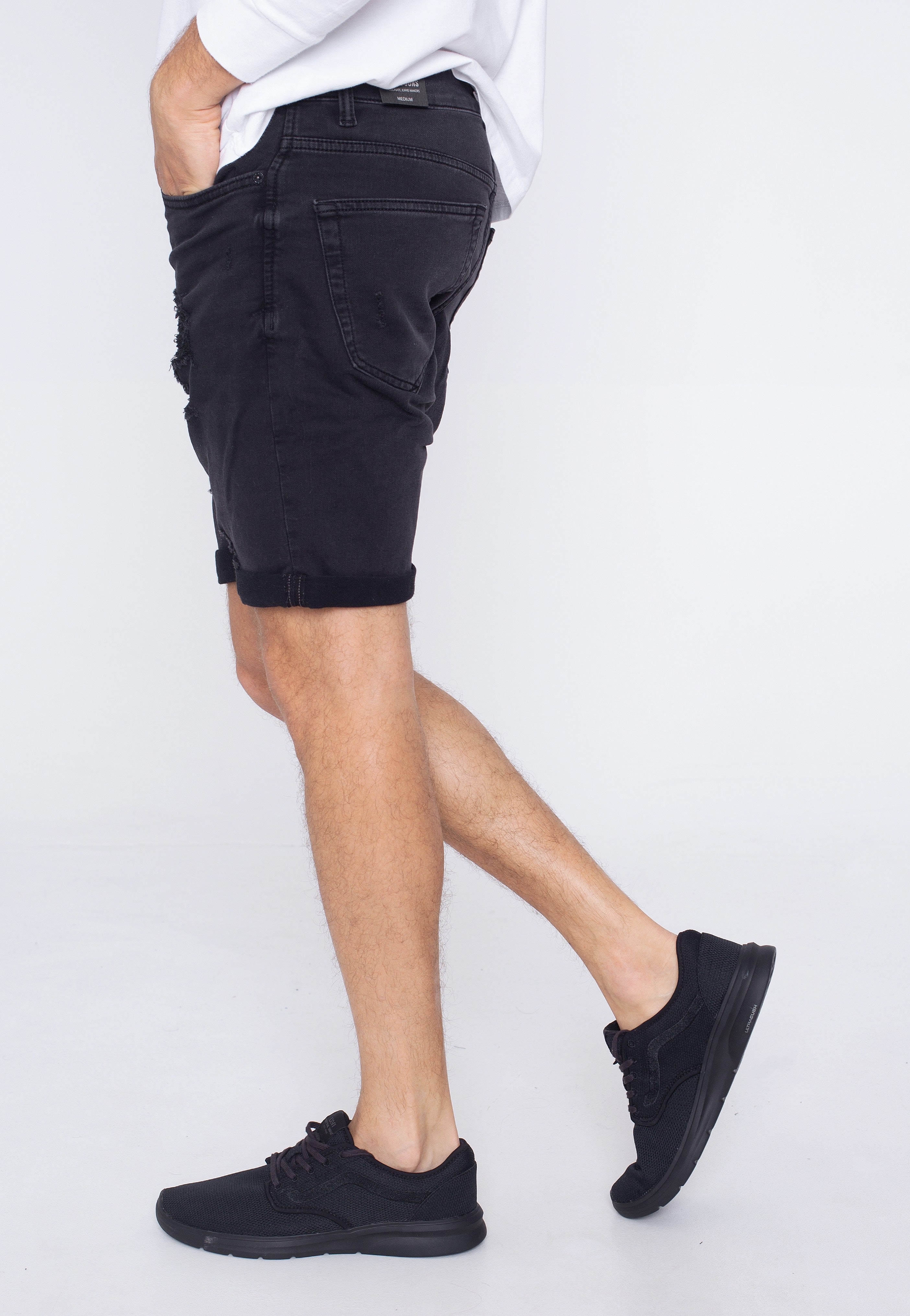 Only & Sons - Onsply Damage Jog Black Denim - Shorts