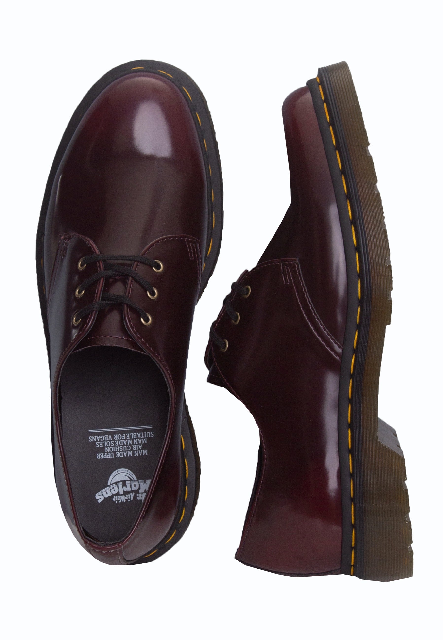 Dr. Martens - Vegan 1461 Cherry Red Oxford Rub Off - Shoes