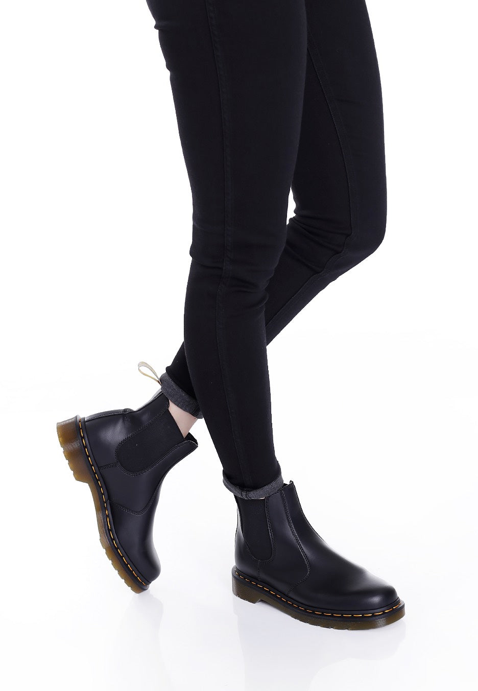 Dr. Martens - Vegan 2976 Chelsea Boots Black Felix Rub Off - Girl Shoes