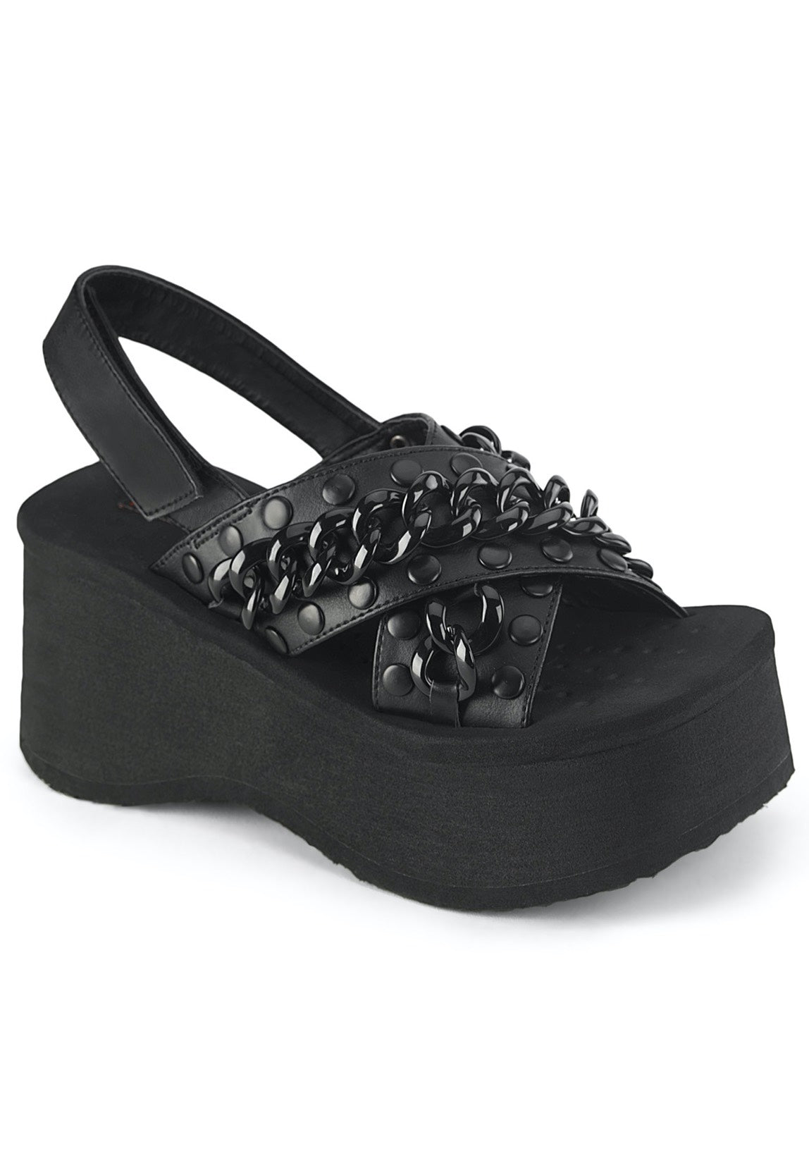 DemoniaCult - Funn 12 Black Vegan Leather - Girl Sandals