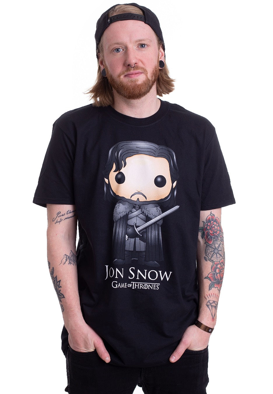 Game Of Thrones - Pop Art Jon Snow Black - T-Shirt