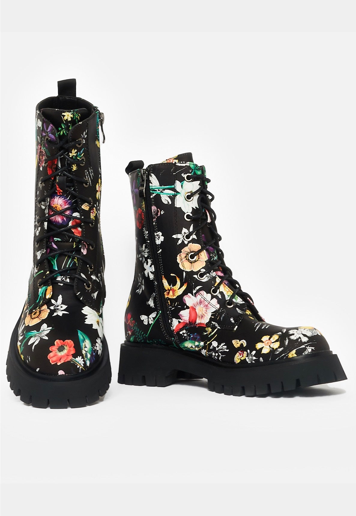 Koi Footwear - Garden Games Floral Print Black - Girl Shoes
