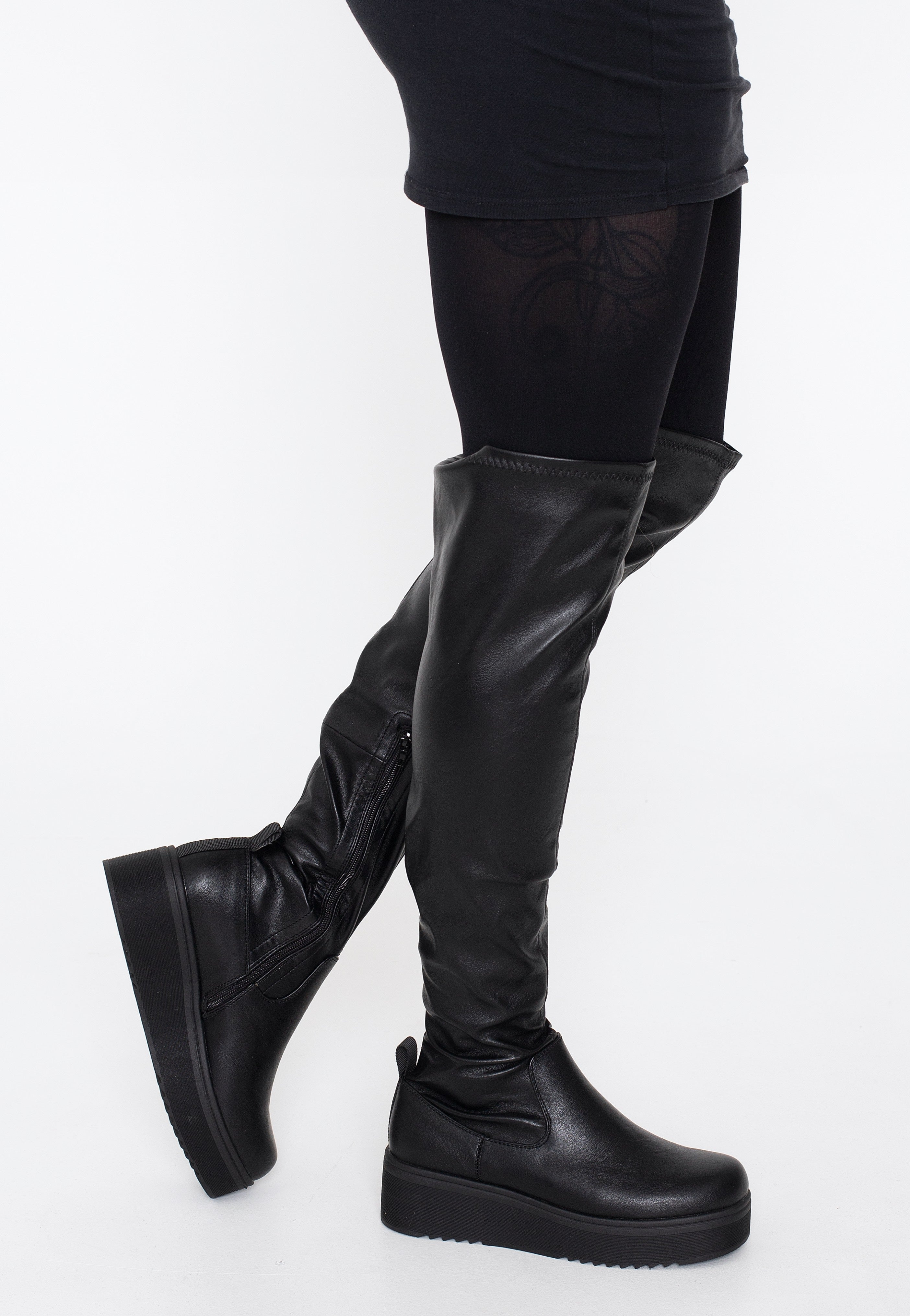Koi Footwear - Gravity Flatform Over the Knee Black - Girl Shoes