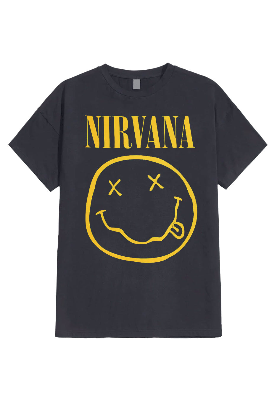 Nirvana - Happy Face Charcoal - T-Shirt