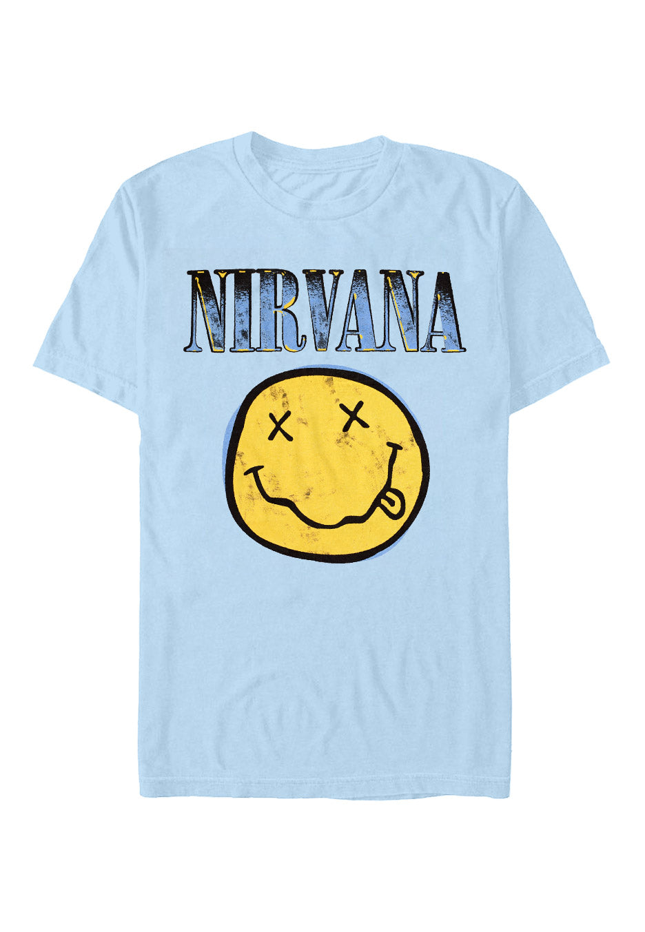 Nirvana - Xerox Happy Face Blue - T-Shirt