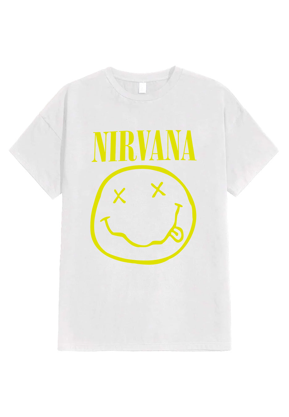 Nirvana - Yellow Happy Face White - T-Shirt