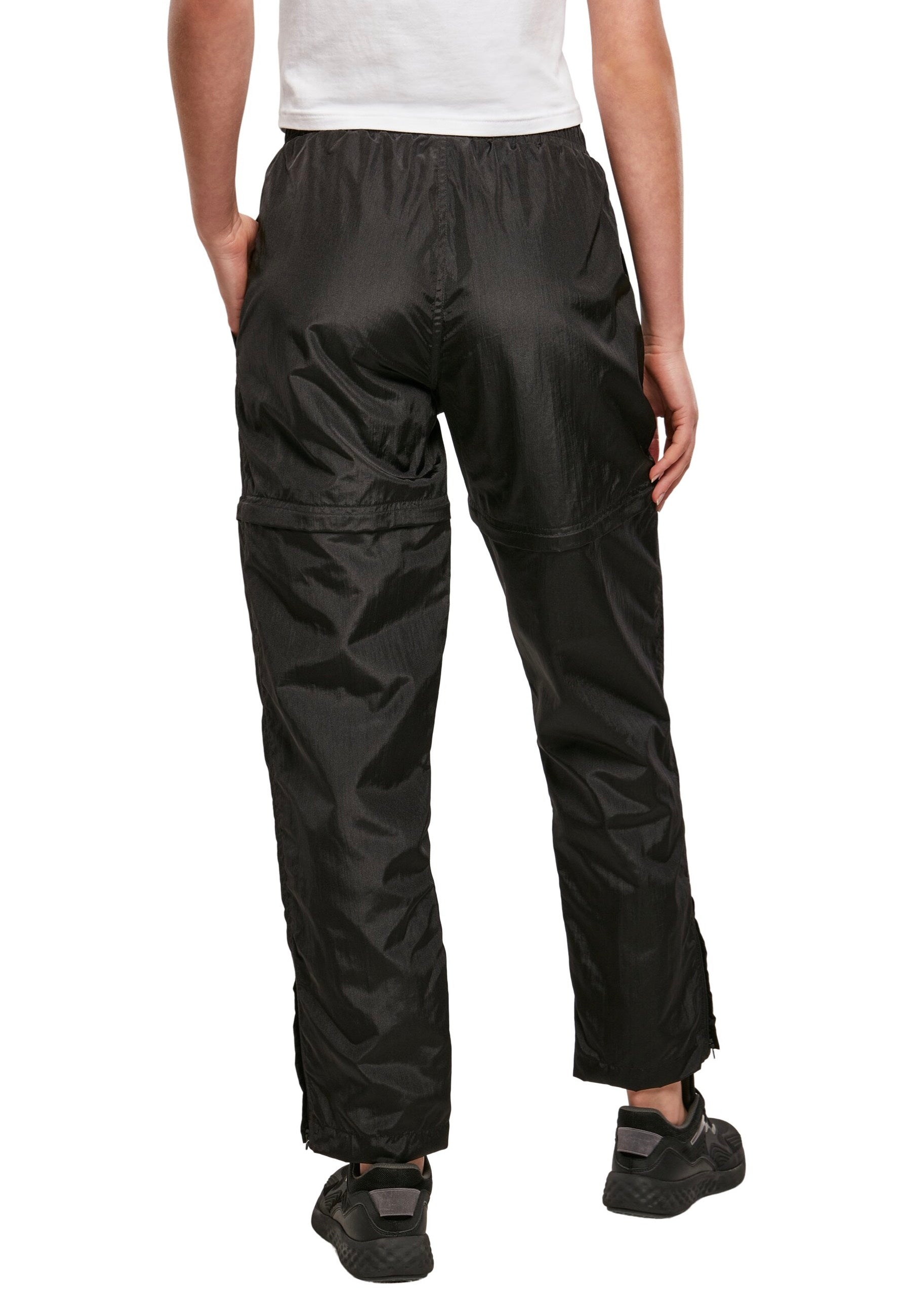 Urban Classics - Ladies Shiny Crinkle Nylon Zip Black - Pants