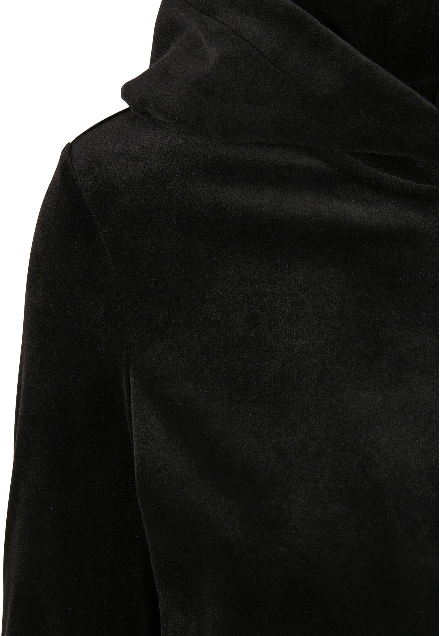 Urban Classics - Ladies Short Velvet Zip Black - Zipper
