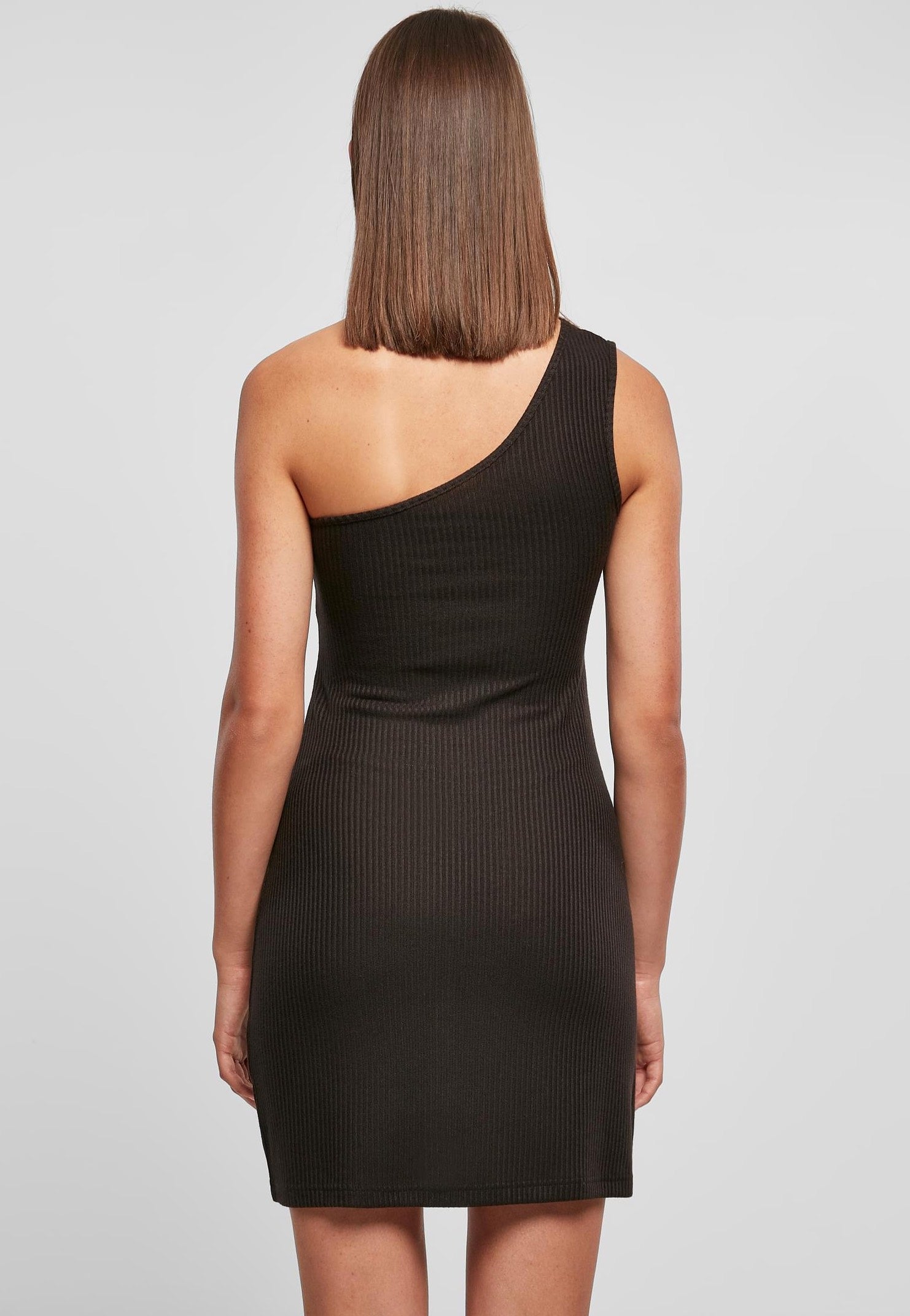 Urban Classics - Ladies Rib One Shoulder Black - Dress