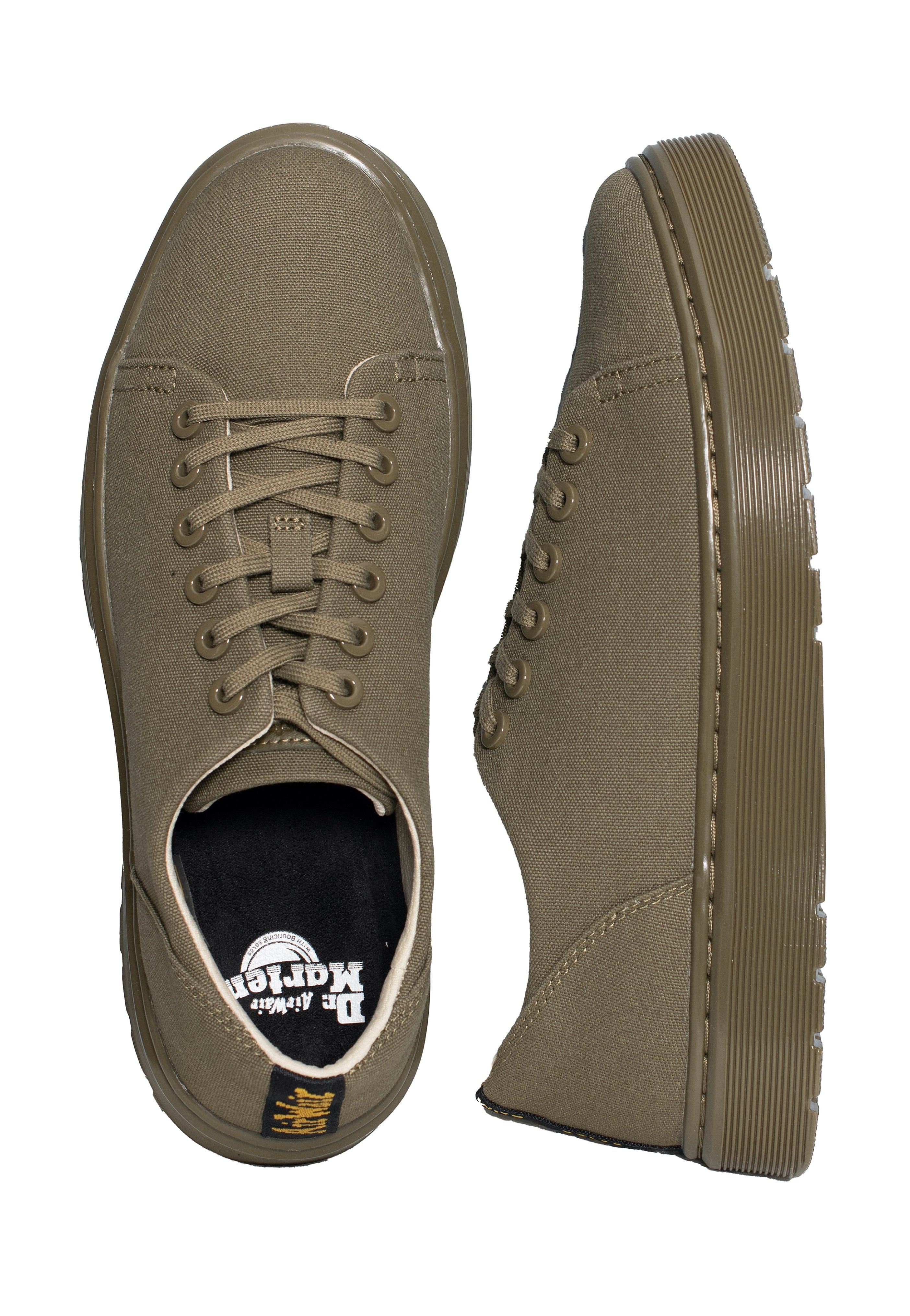 Dr. Martens - Dante 10 Oz Canvas/Olive Milled Coated Leather - Shoes