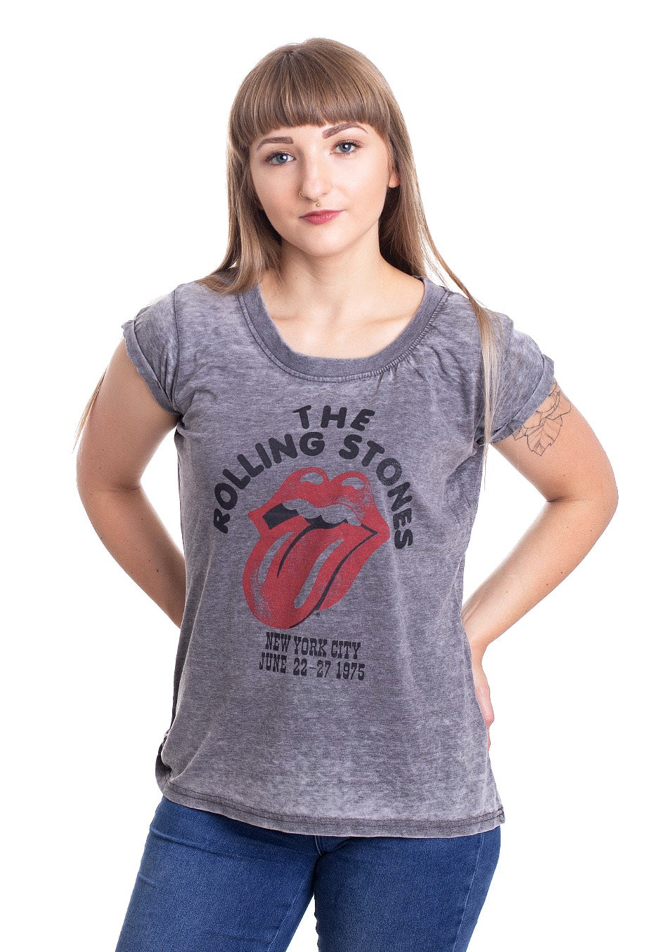 The Rolling Stones - NYC 1975 Burnout Grey - Girly