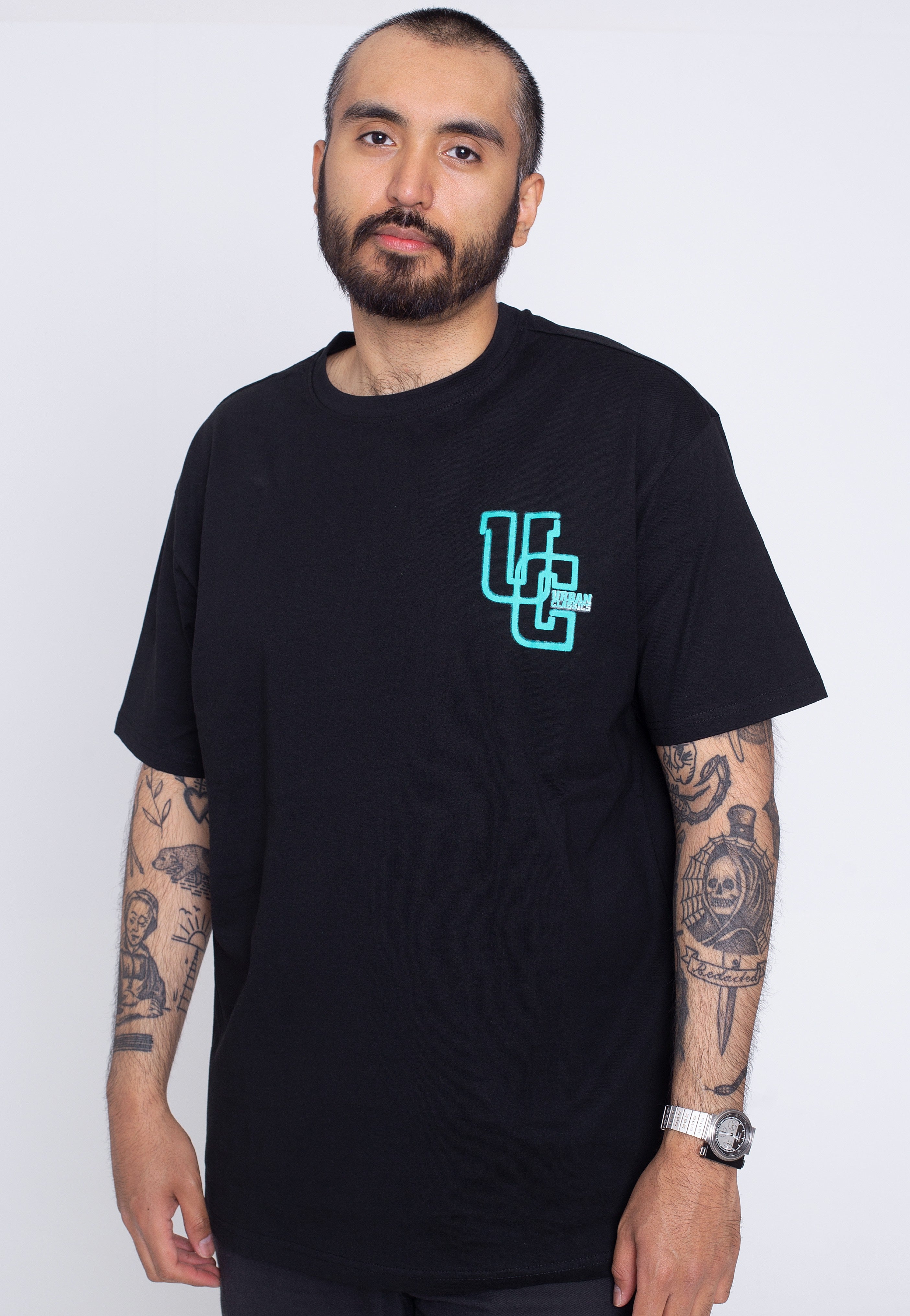 Urban Classics - Glow Logo Black - T-Shirt