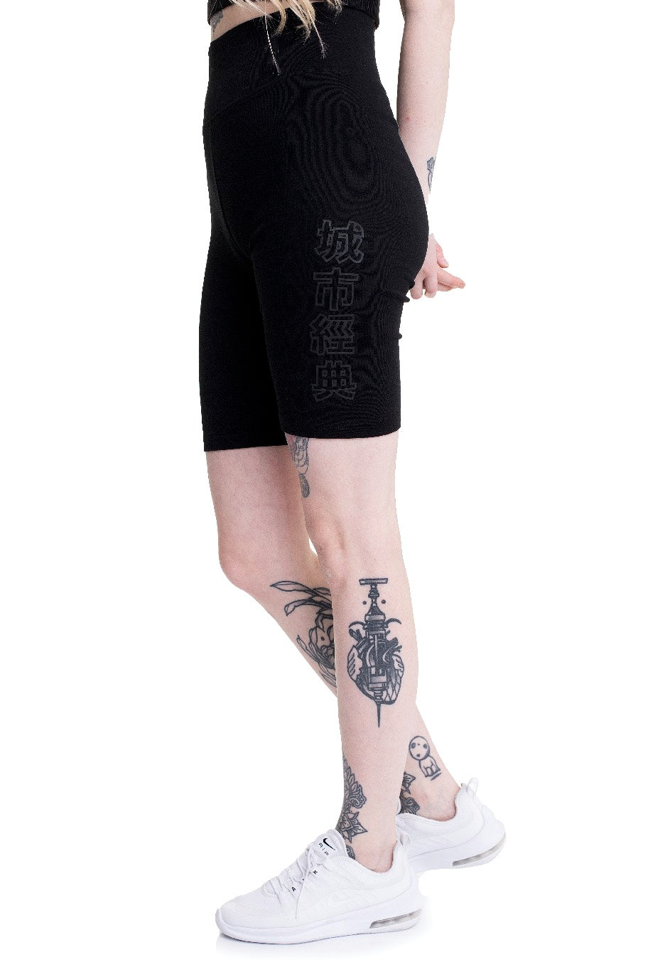 Urban Classics - Ladies High Waist Branded Cycle Black/Black - Shorts
