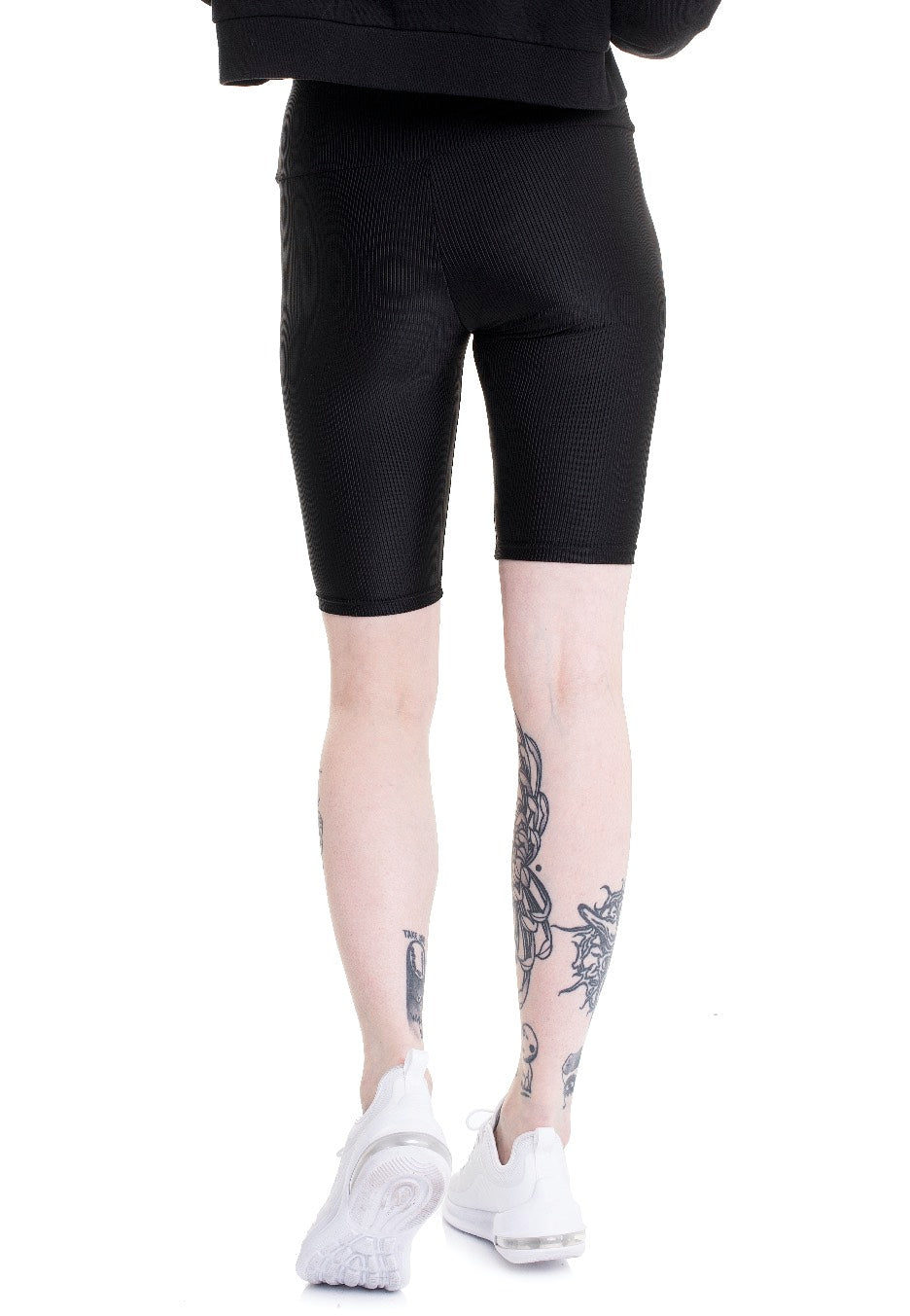 Urban Classics - Ladies High Waist Shiny Rib Cycle Black - Shorts