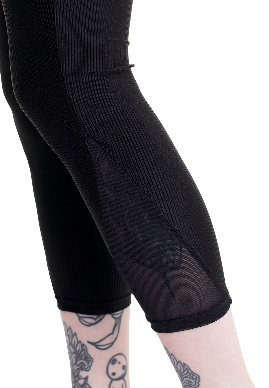 Urban Classics - Ladies High Waist Shiny Rib Pedal Pusher Black - Leggings