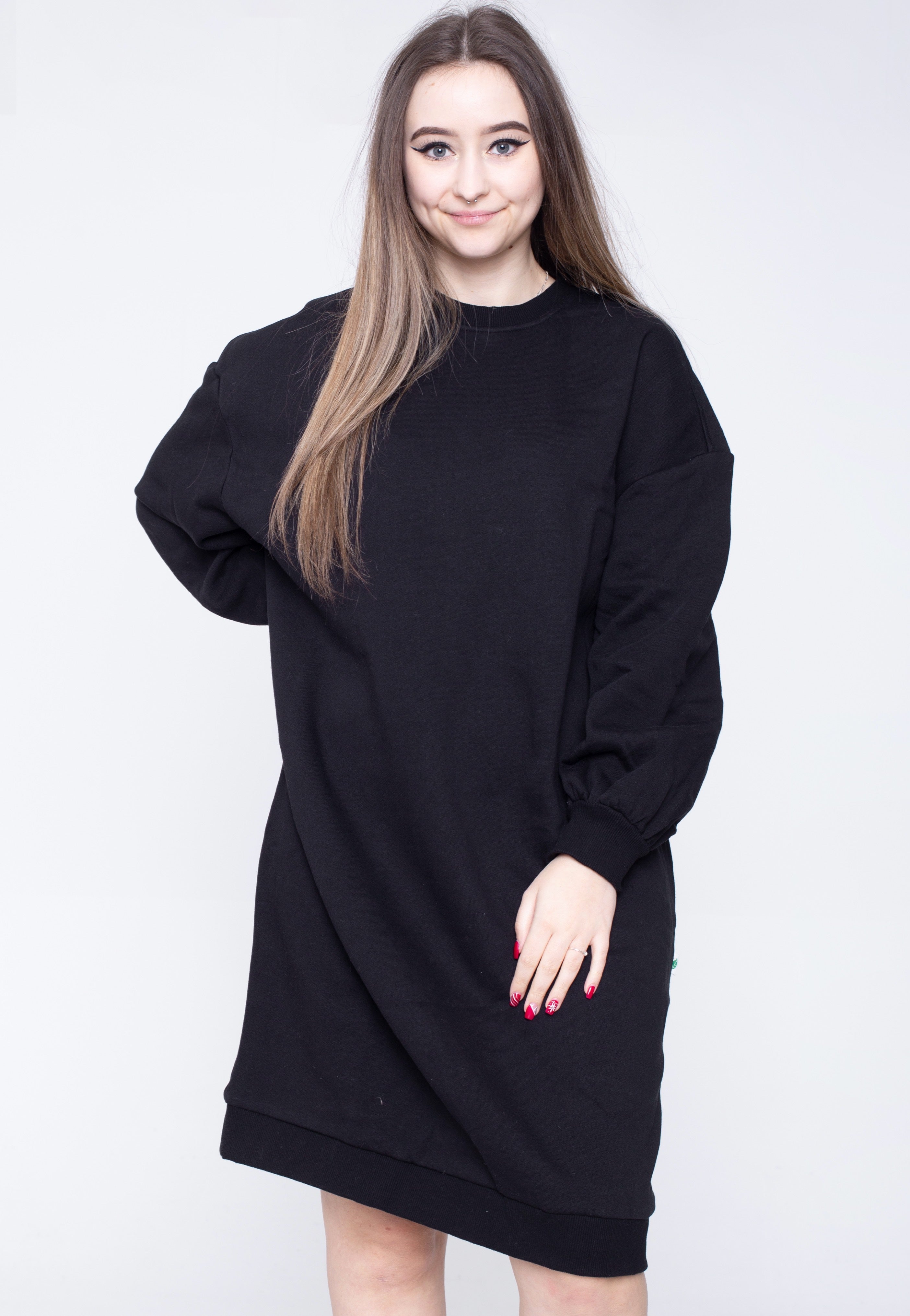 Urban Classics - Organic Oversized Midi Crewneck Black - Dress