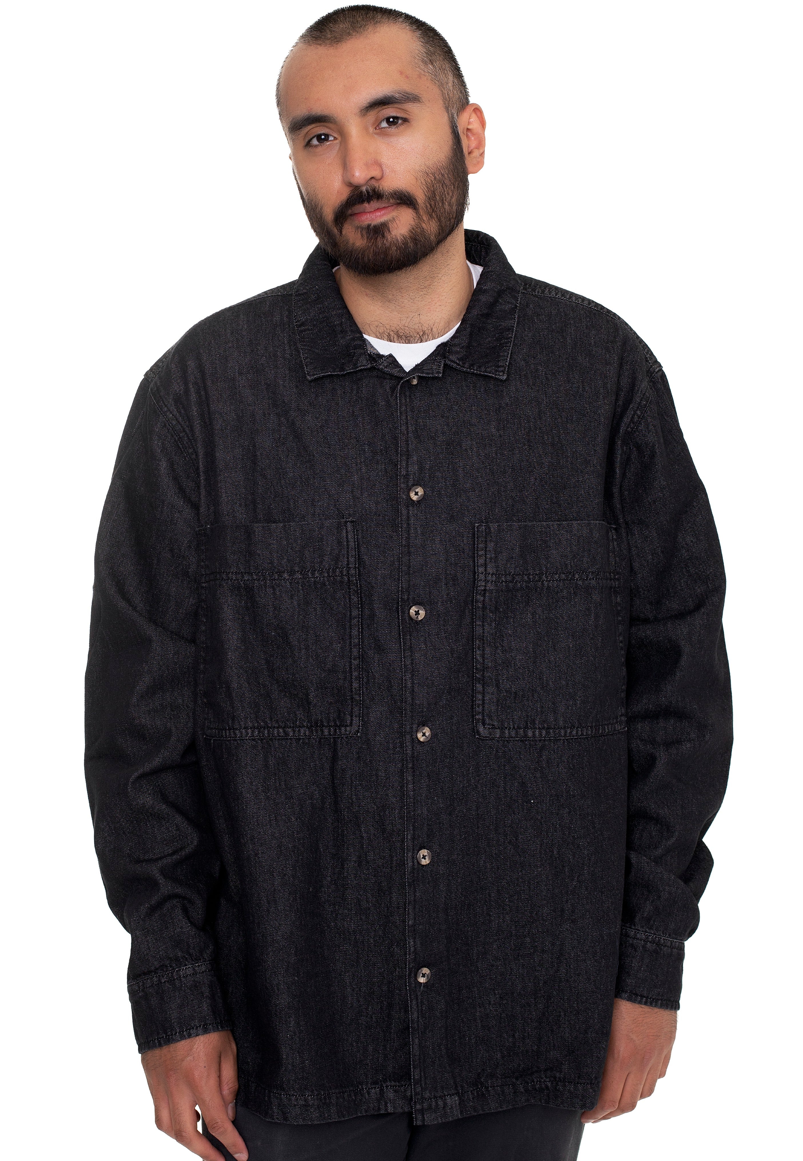 Urban Classics - Oversized Denim Black Stone Washed - Shirt