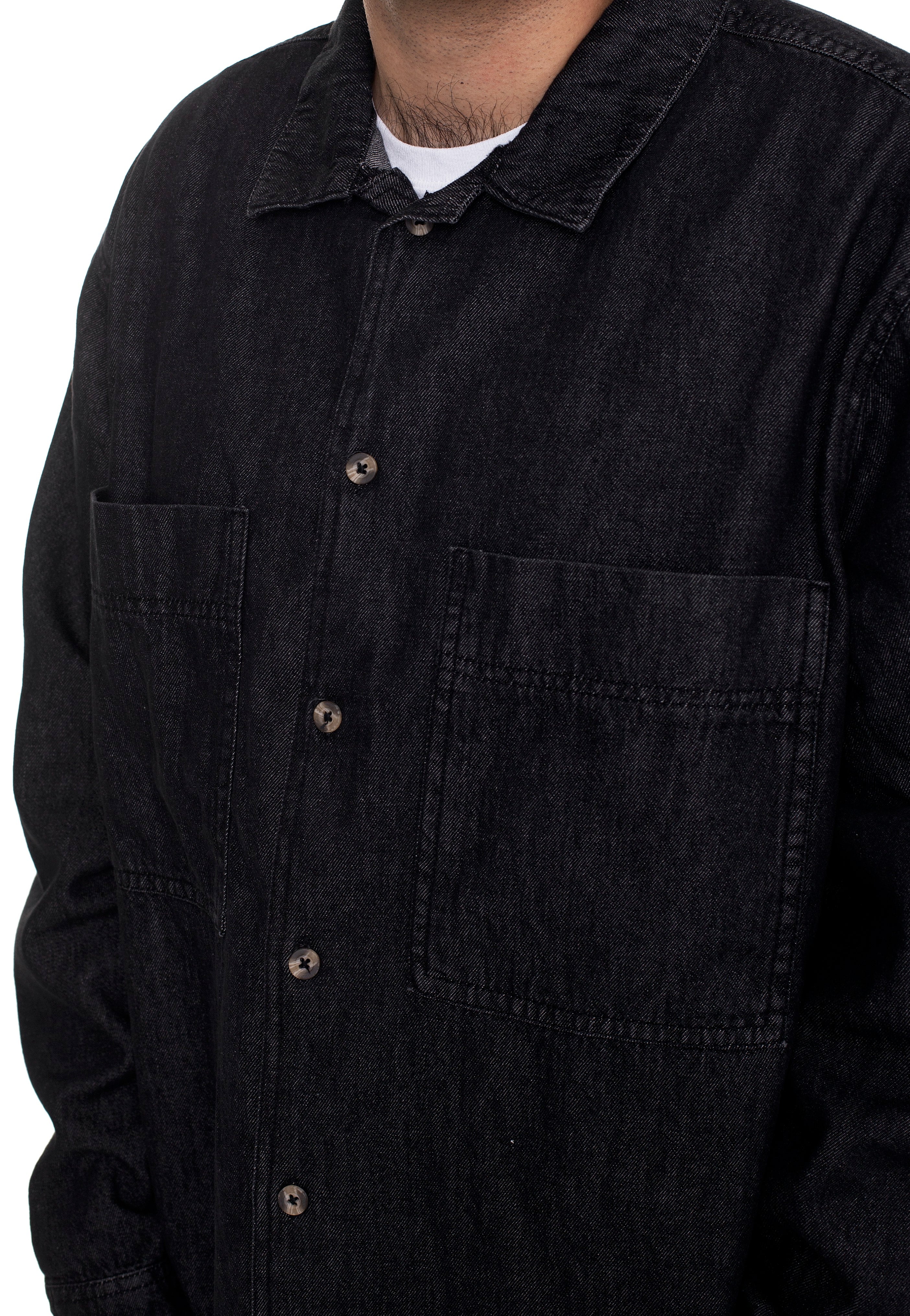 Urban Classics - Oversized Denim Black Stone Washed - Shirt