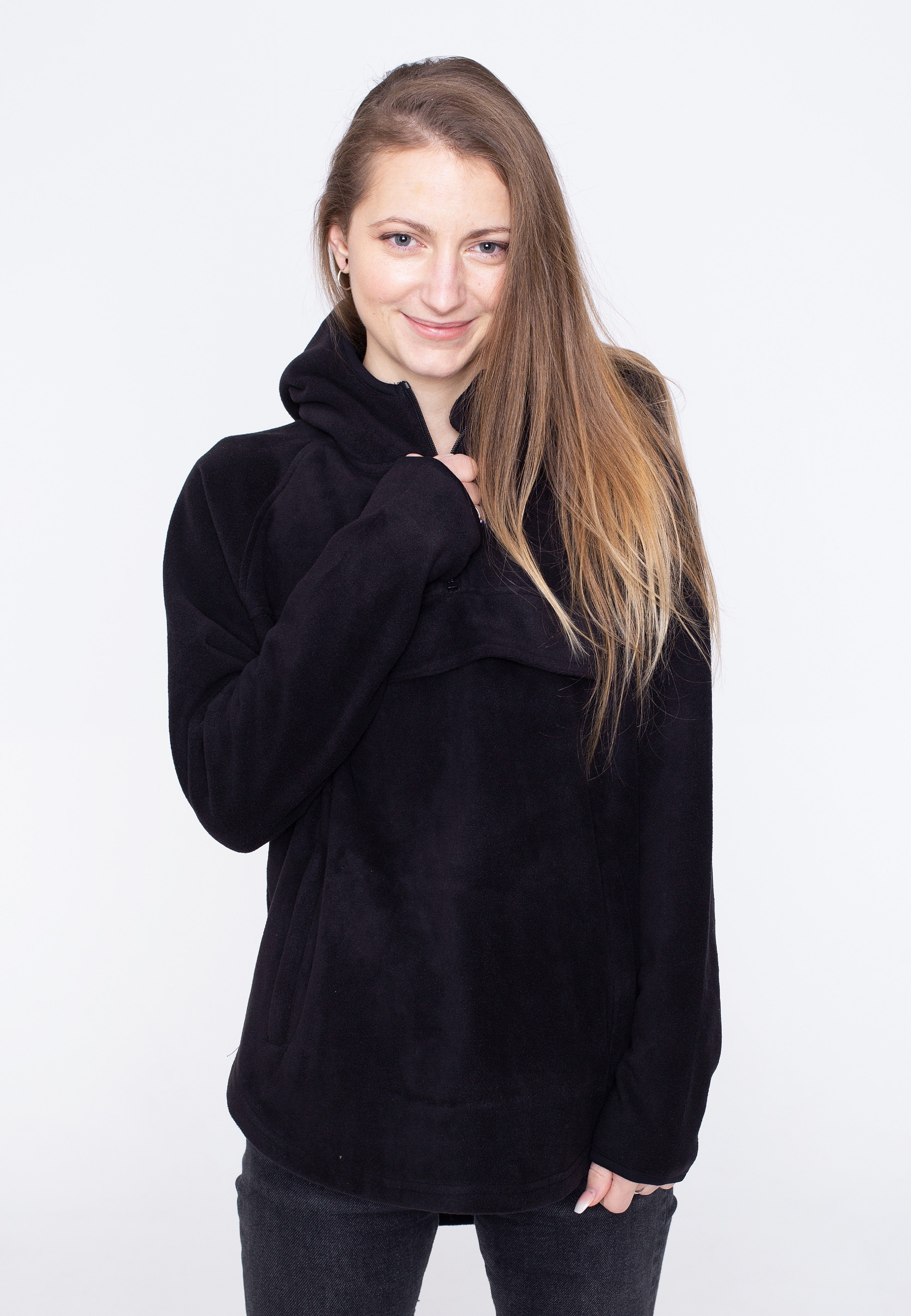 Urban Classics - Polar Fleece Pull Over Black - Hoodie