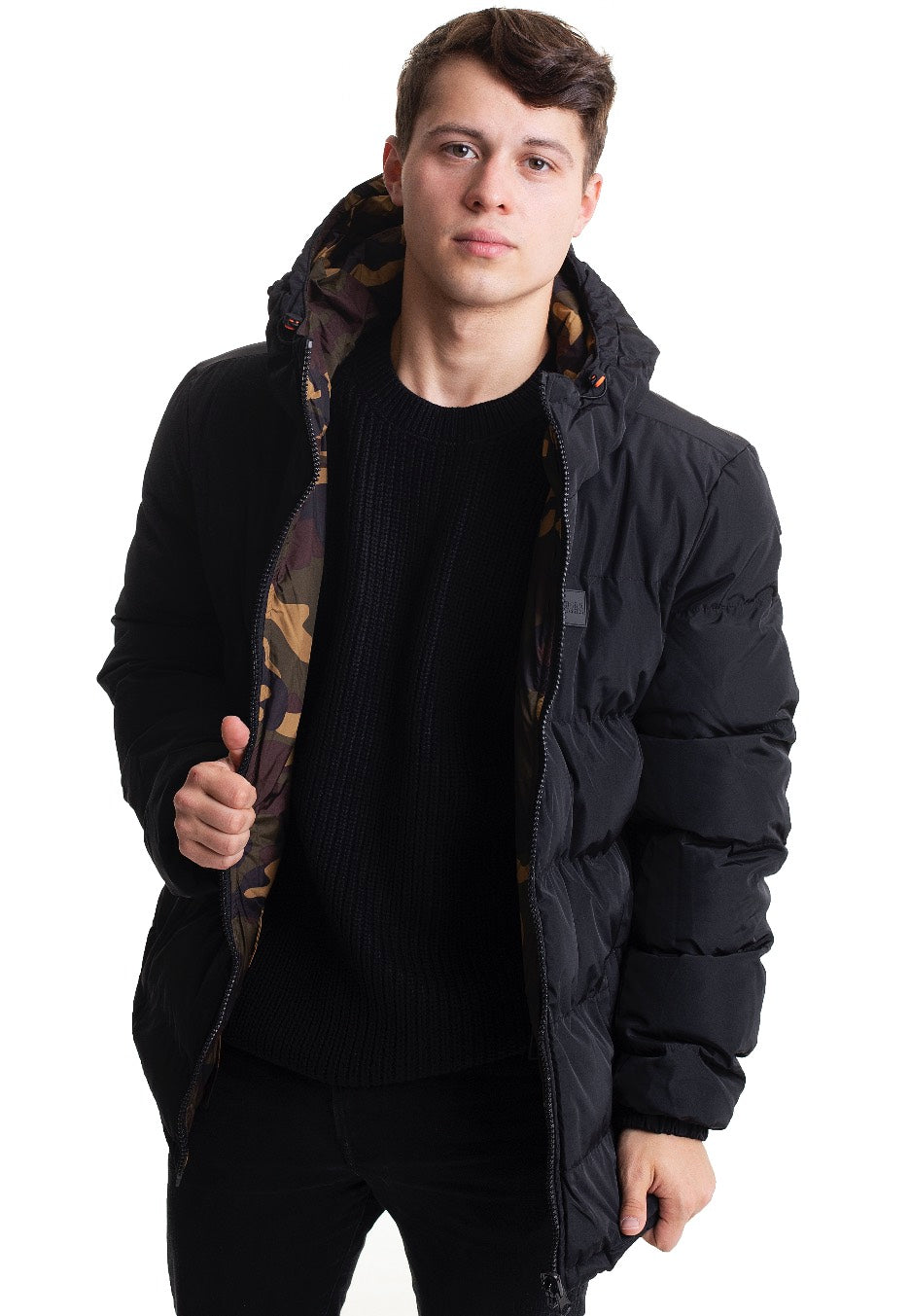 Urban Classics - Reversible Black/Woodcamo - Jacket