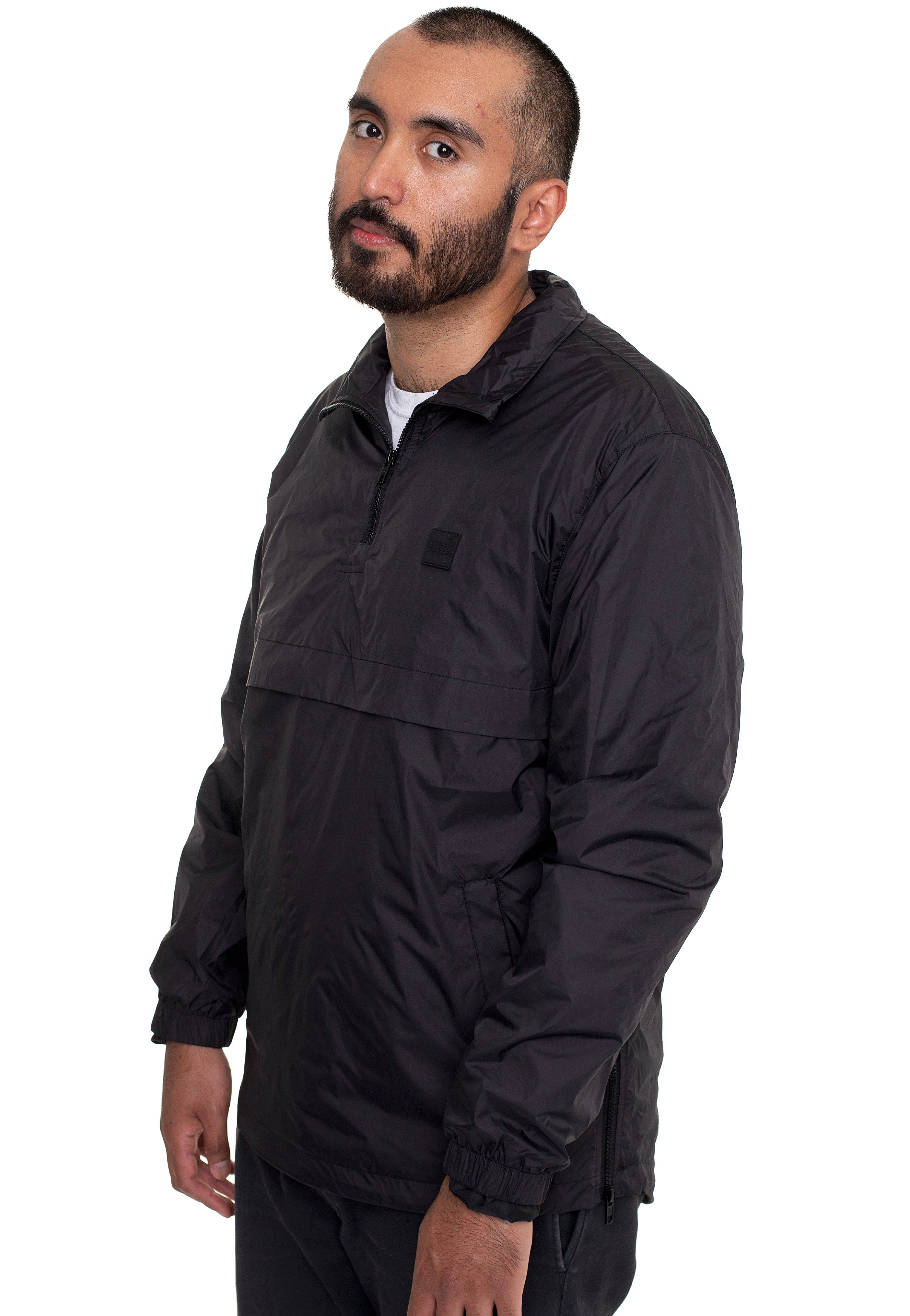 Urban Classics - Stand Up Collar Pull Over Black - Jacket