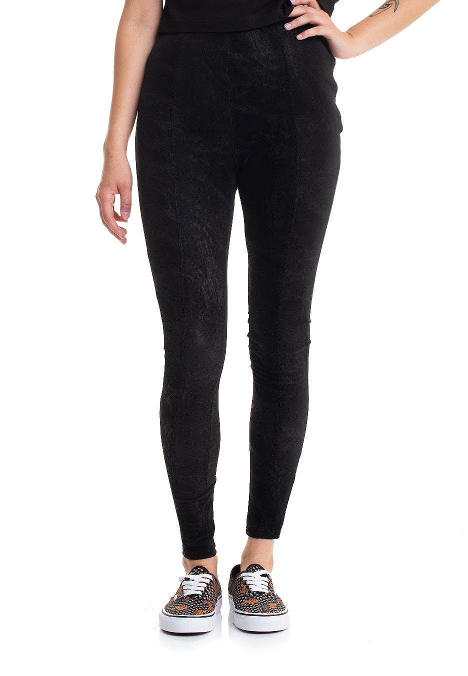 Urban Classics - Washed Faux Leather Black - Pants