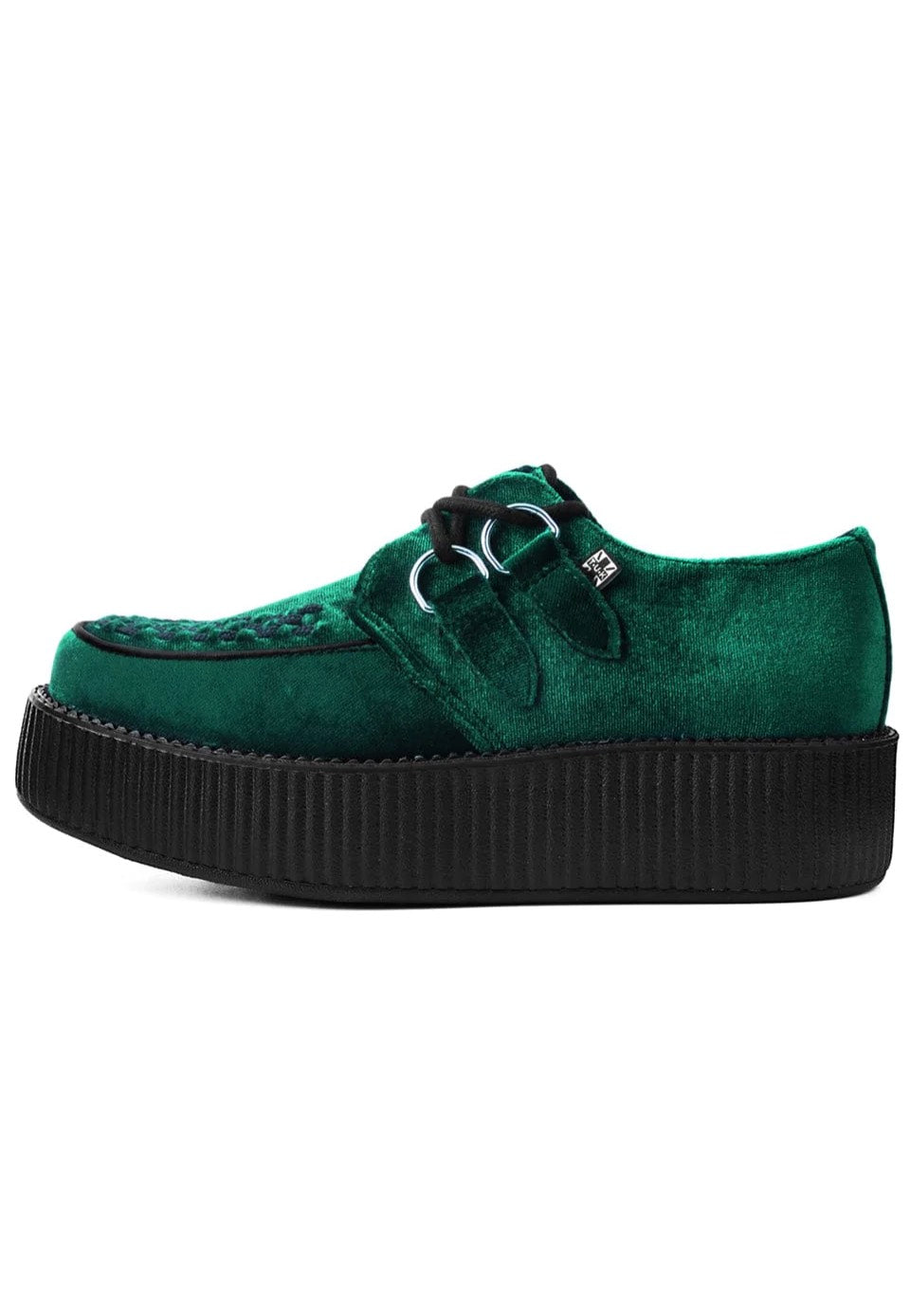T.U.K. - Viva Mondo Creeper Emerald Green Velvet - Girl Shoes